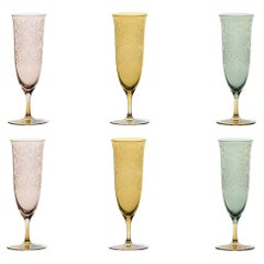 Set of 6 Fluted Champagne Glasses