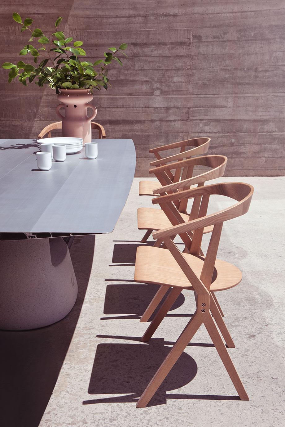 6er-Set  Foldable B-Stühle mit lackierter Oberfläche in Eschenholz im Angebot 1