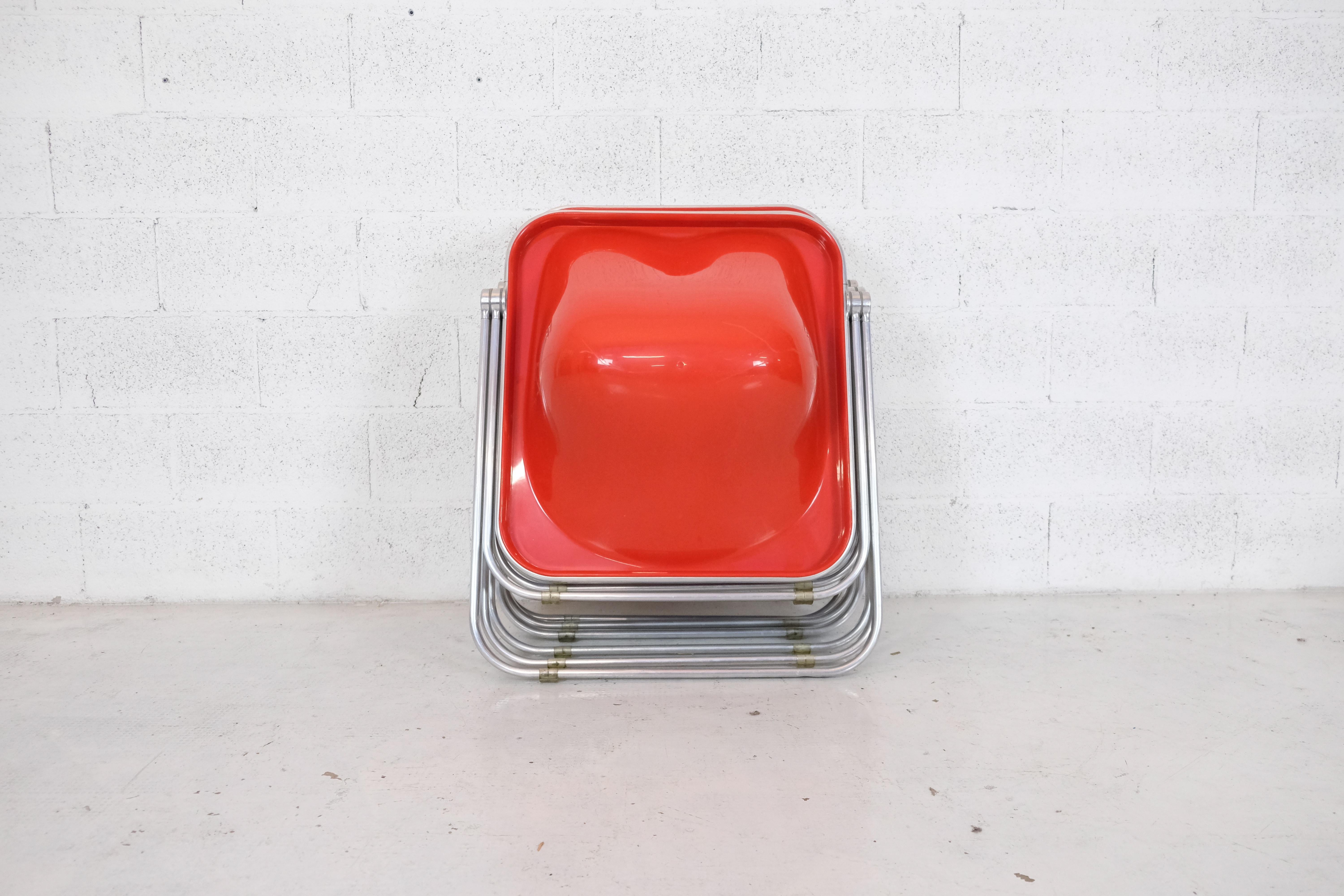 Set of 6 folding armchairs Plona model by Giancarlo Piretti-Anonima Castelli 70s For Sale 4