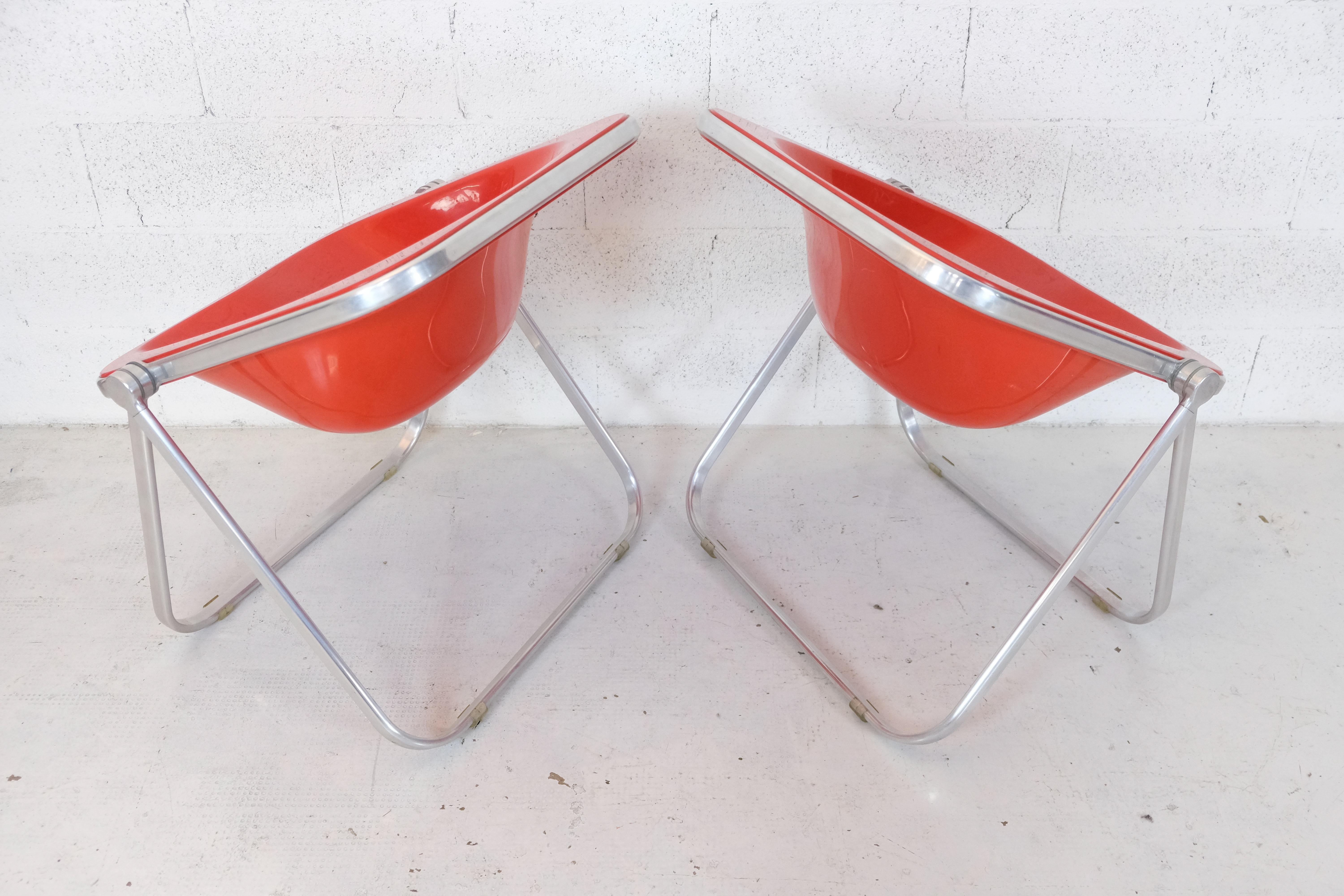 Late 20th Century Set of 6 folding armchairs Plona model by Giancarlo Piretti-Anonima Castelli 70s For Sale