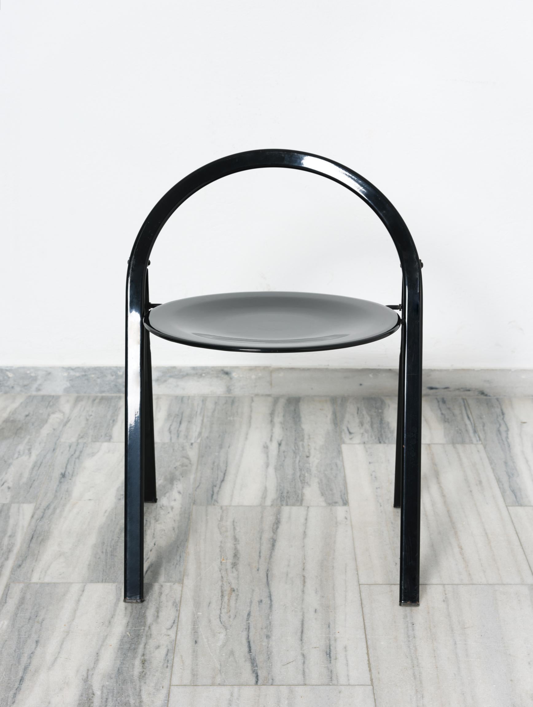 Set of 6 folding chairs by Giorgio Cattelan for Cidue, 1970s In Good Condition For Sale In Athens, Attiki