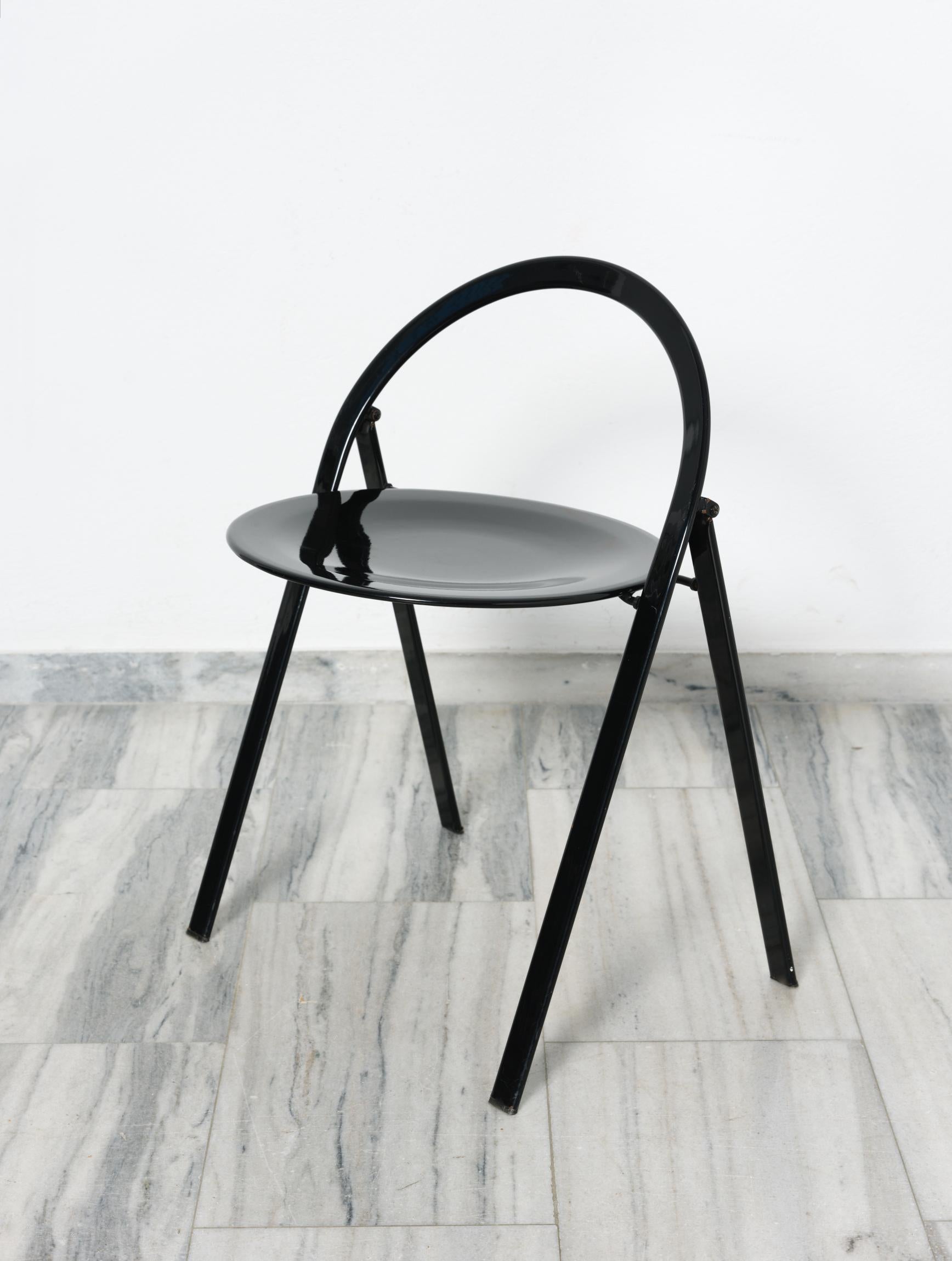 Late 20th Century Set of 6 folding chairs by Giorgio Cattelan for Cidue, 1970s For Sale