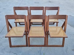 Set di 6 sedie Foldes con sedili in canna nello stile di Aldo Jacober, Italia anni '80