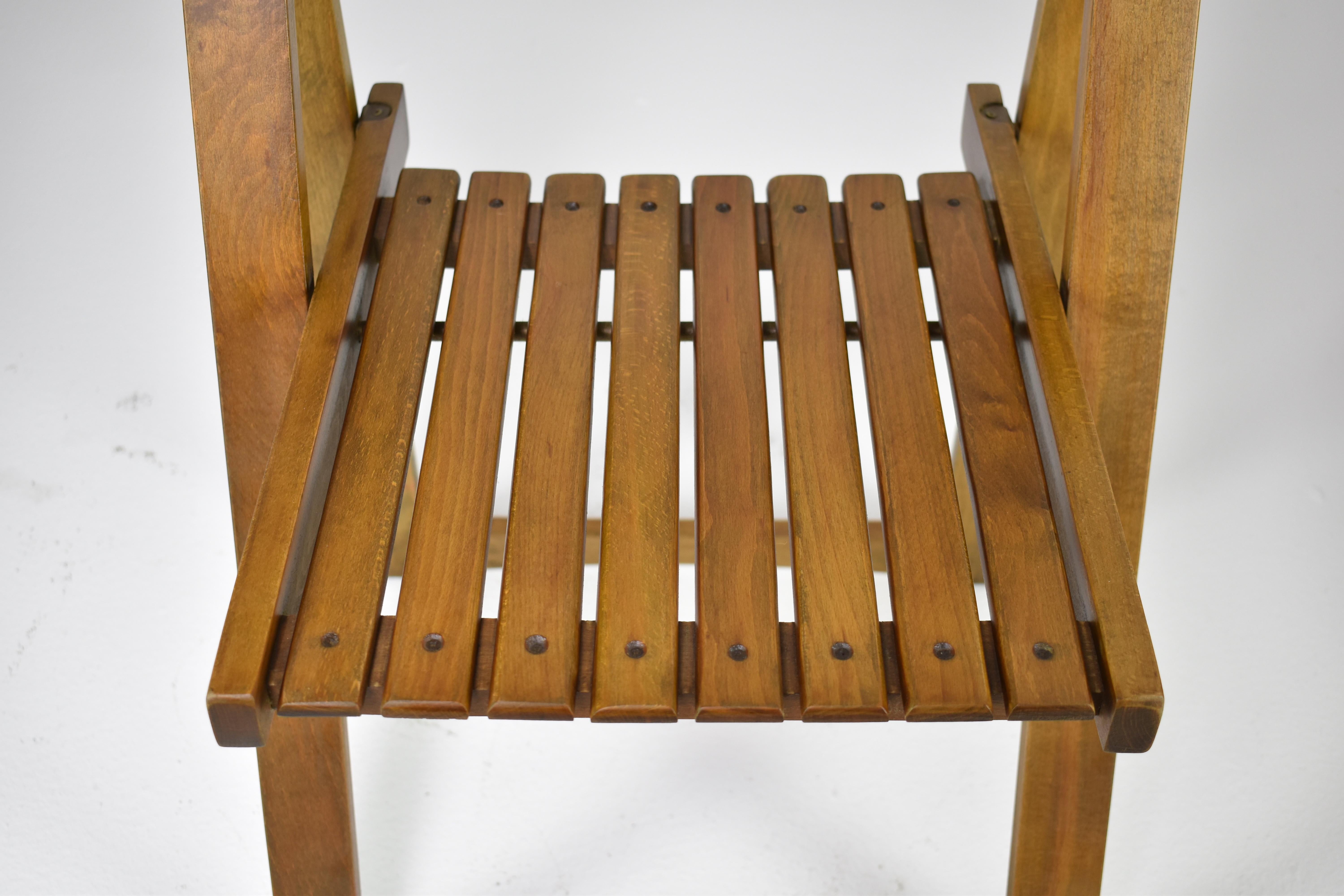 Set of 6 Folding Italian chairs by Aldo Jacober for Alberto Bazzani, 1960s In Good Condition For Sale In Paris, FR