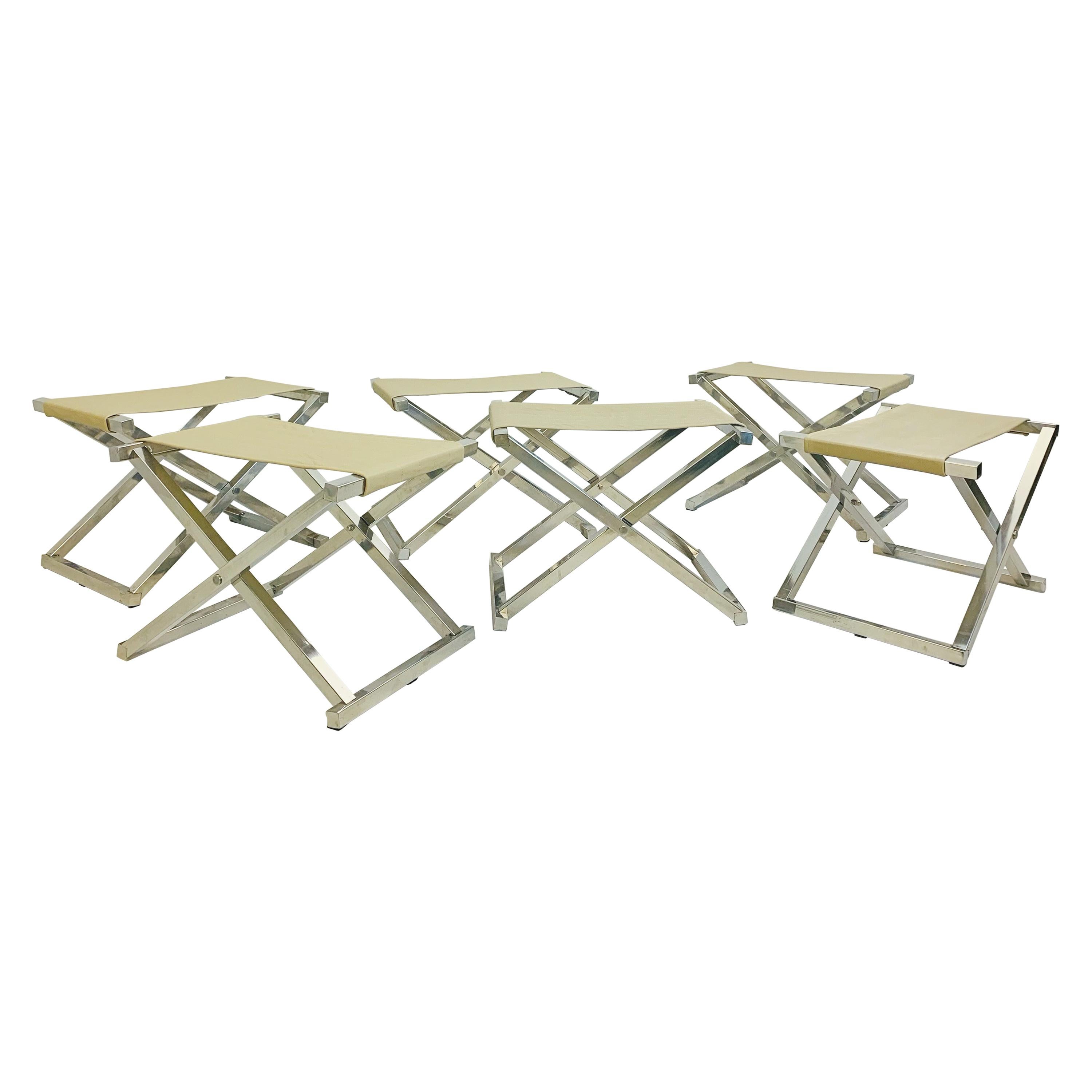 Set of 6 Folding Stools, 1970s