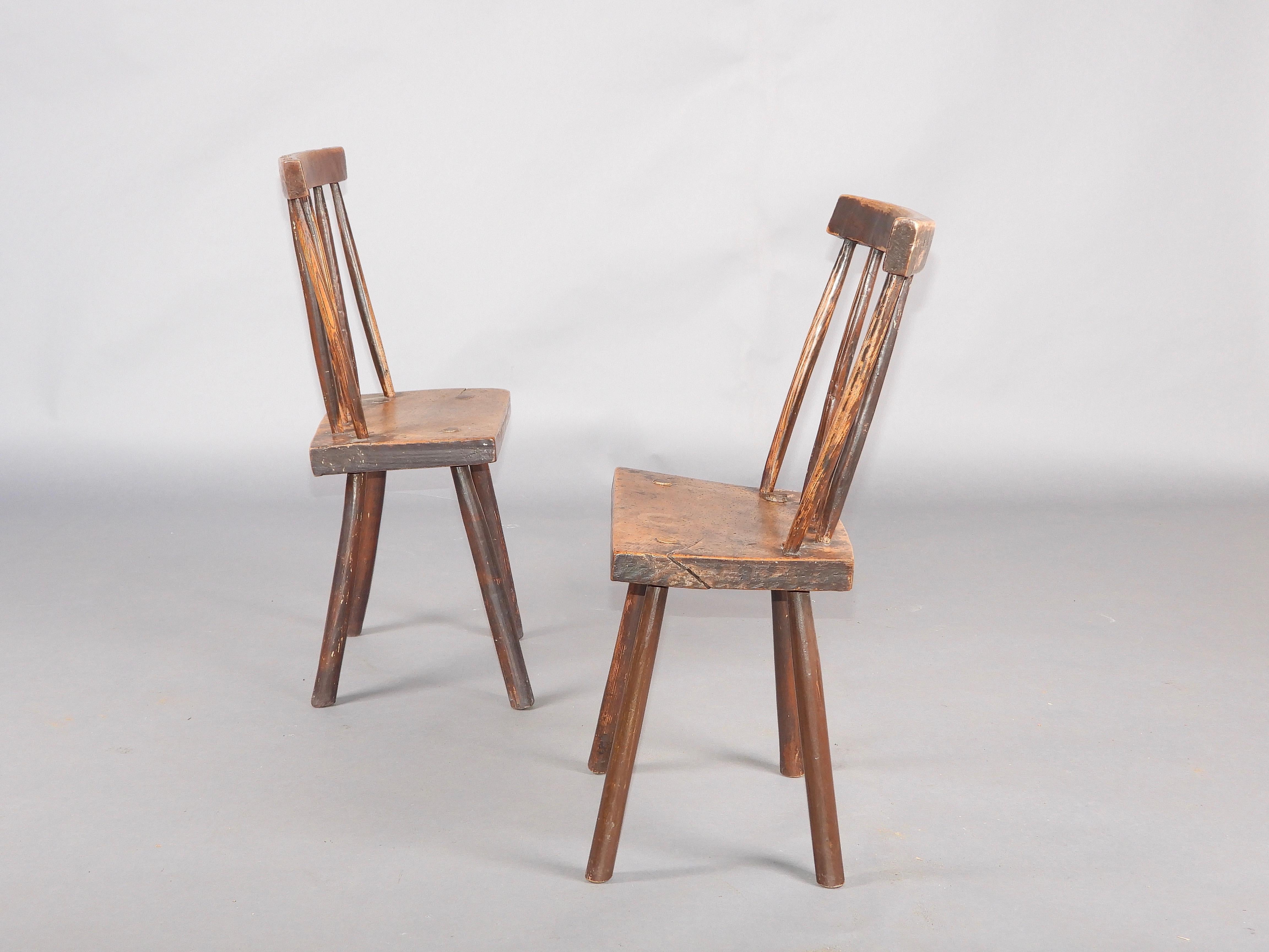 Milieu du XIXe siècle Ensemble de 6 chaises d'art populaire en vente