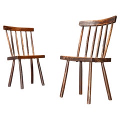 Set of 6 folk art chairs