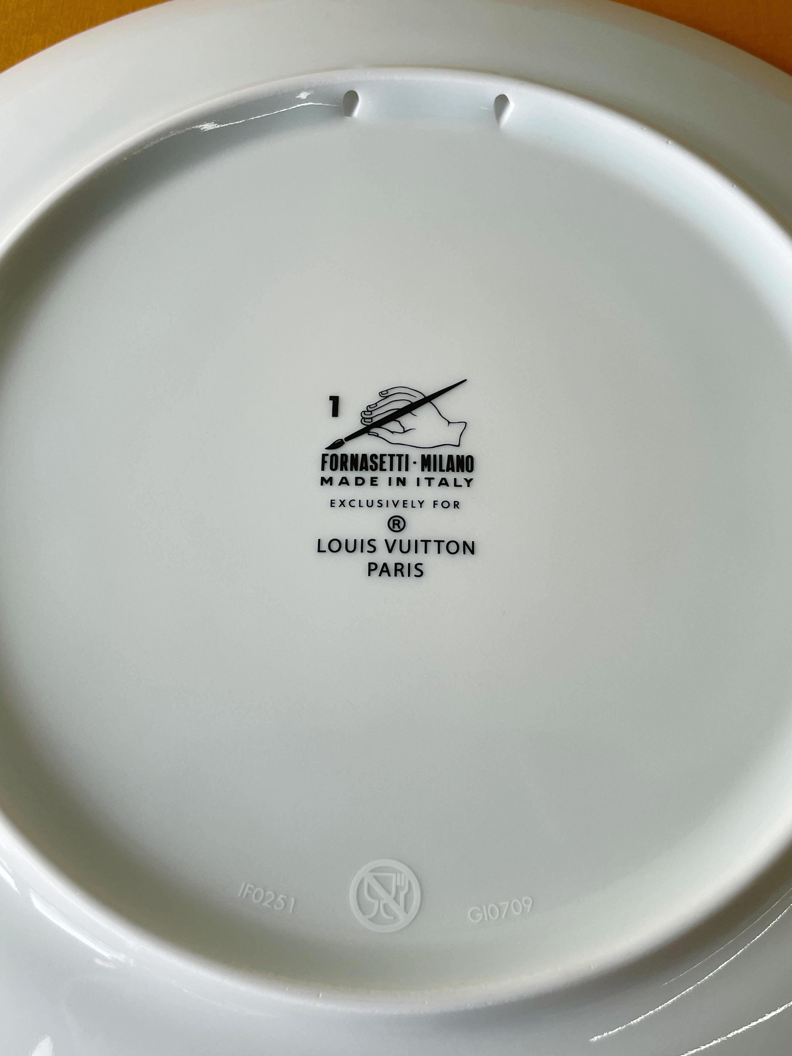 Mid-Century Modern FORNASETTI Set of 6 Fornasetti Mural Plates by Louis Vuitton For Sale