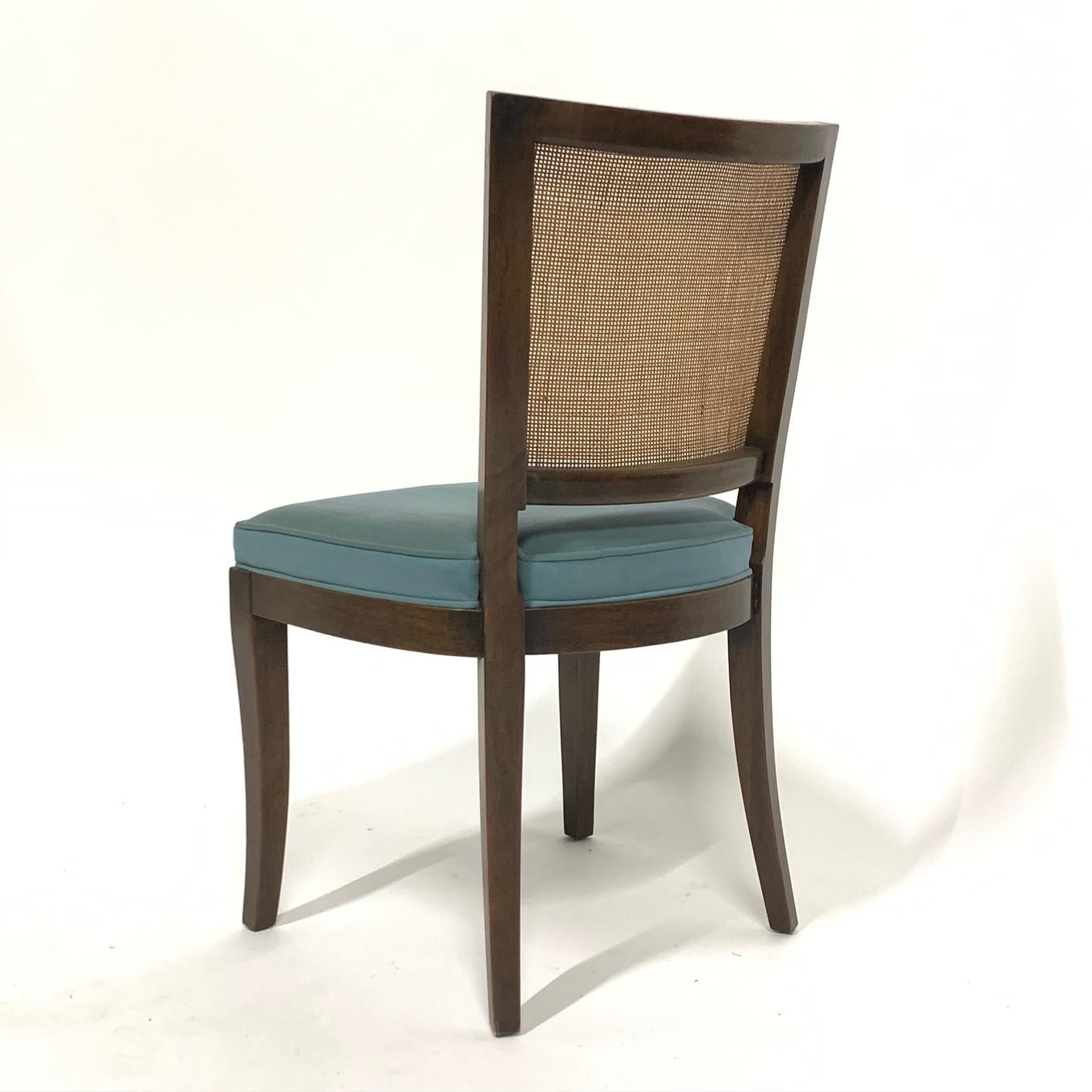 Set of 6 Forward Trend for Johnson Bert England Cane Back Dining Side Chairs In Good Condition In Hudson, NY