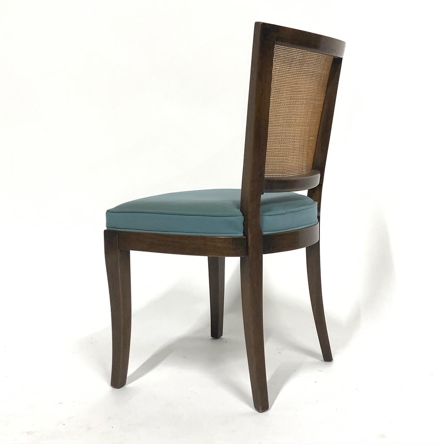 20th Century Set of 6 Forward Trend for Johnson Bert England Cane Back Dining Side Chairs