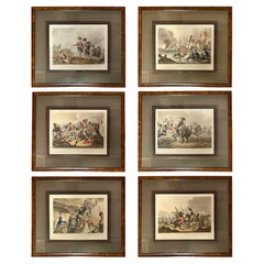 Set of 6 Framed Battle Prints of the Napoleonic War, Britain's Defeat of France.