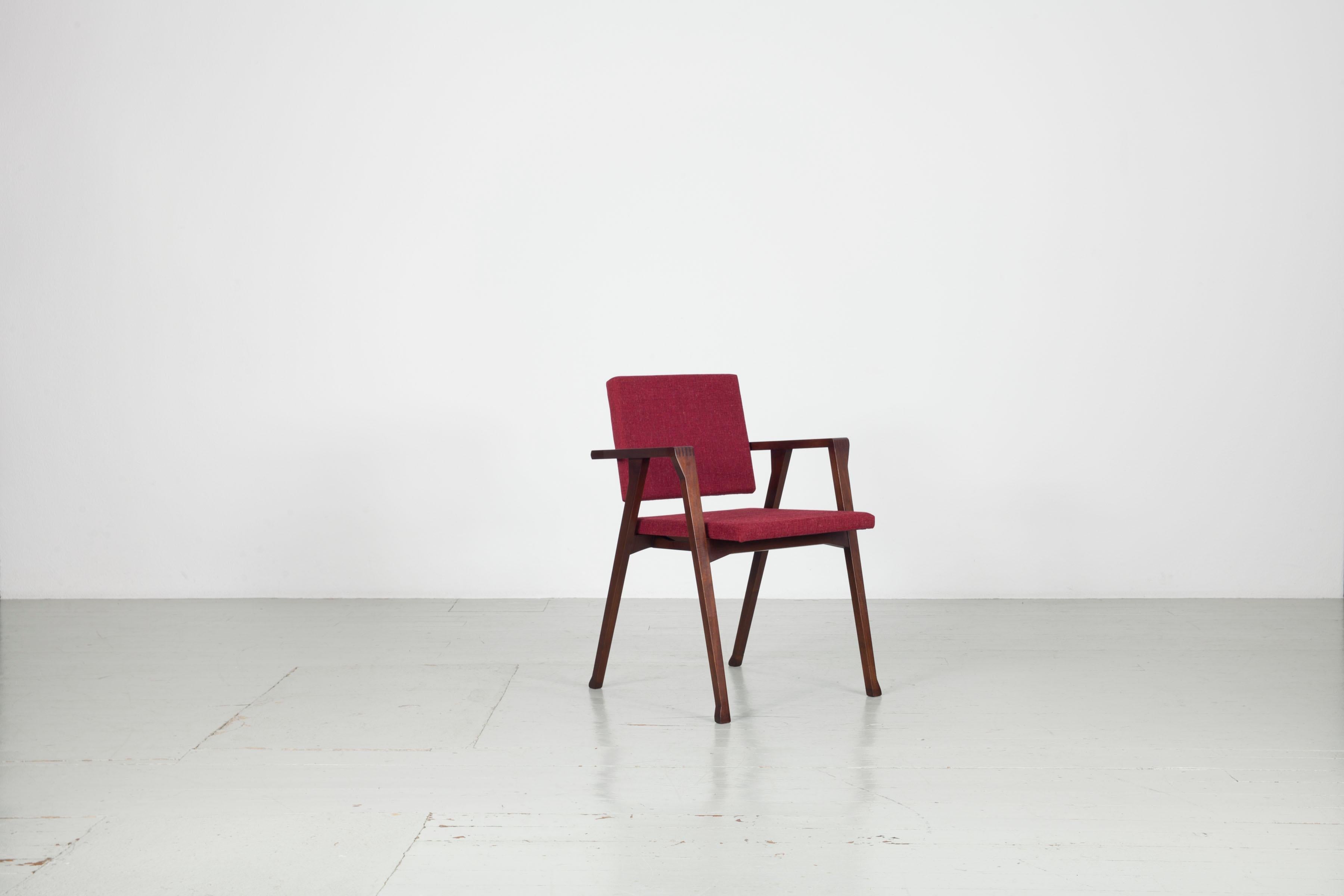 Satz von 6 Franco Albini „Luisa“-Stühlen, Produktion Carlo Poggi, 1950er Jahre (Moderne der Mitte des Jahrhunderts) im Angebot