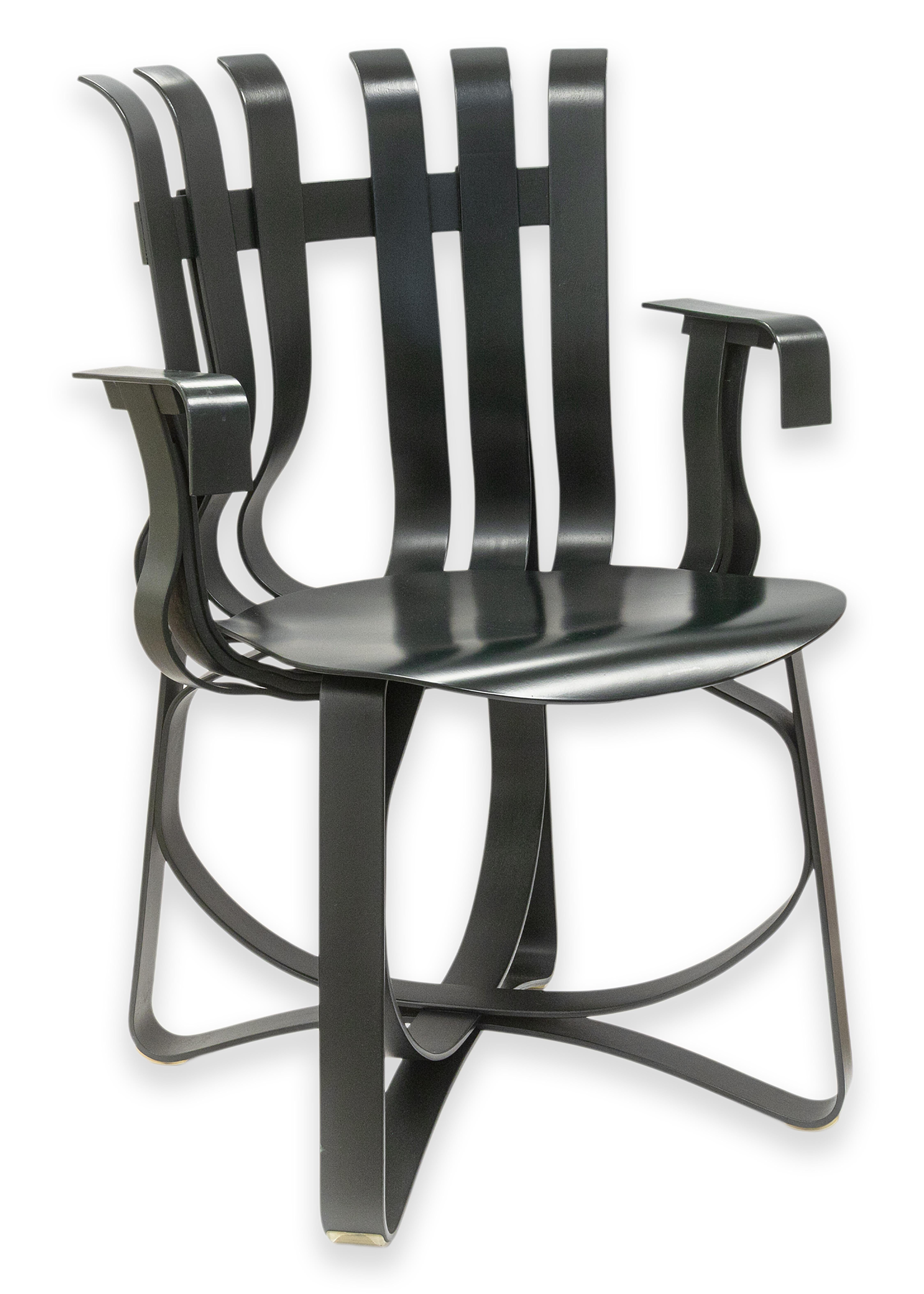 Set of 6 Frank Gehry for Knoll Hat Trick Maple Bentwood Arm and Side Chairs 1993 en vente 11
