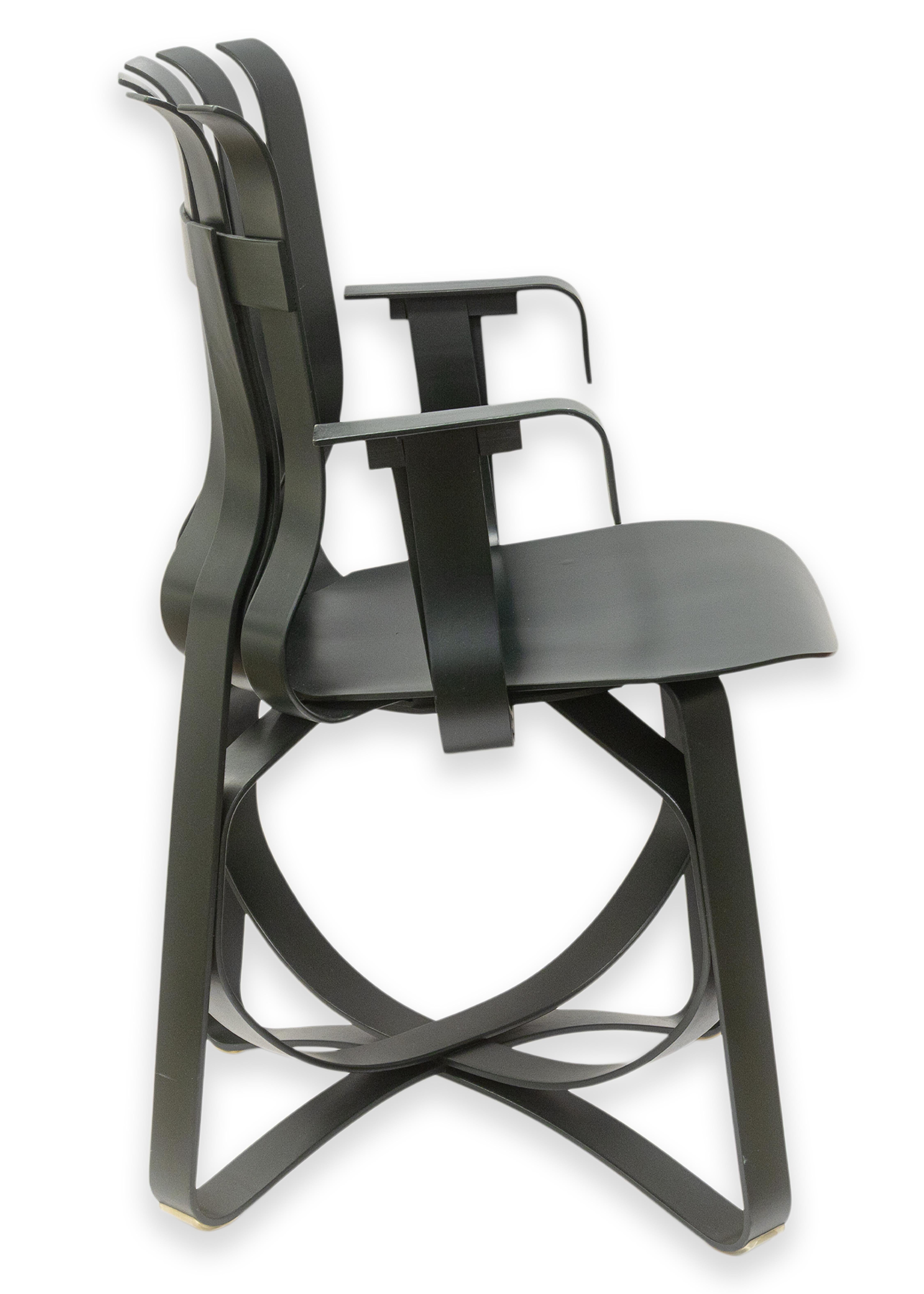 Set of 6 Frank Gehry for Knoll Hat Trick Maple Bentwood Arm and Side Chairs 1993 en vente 12