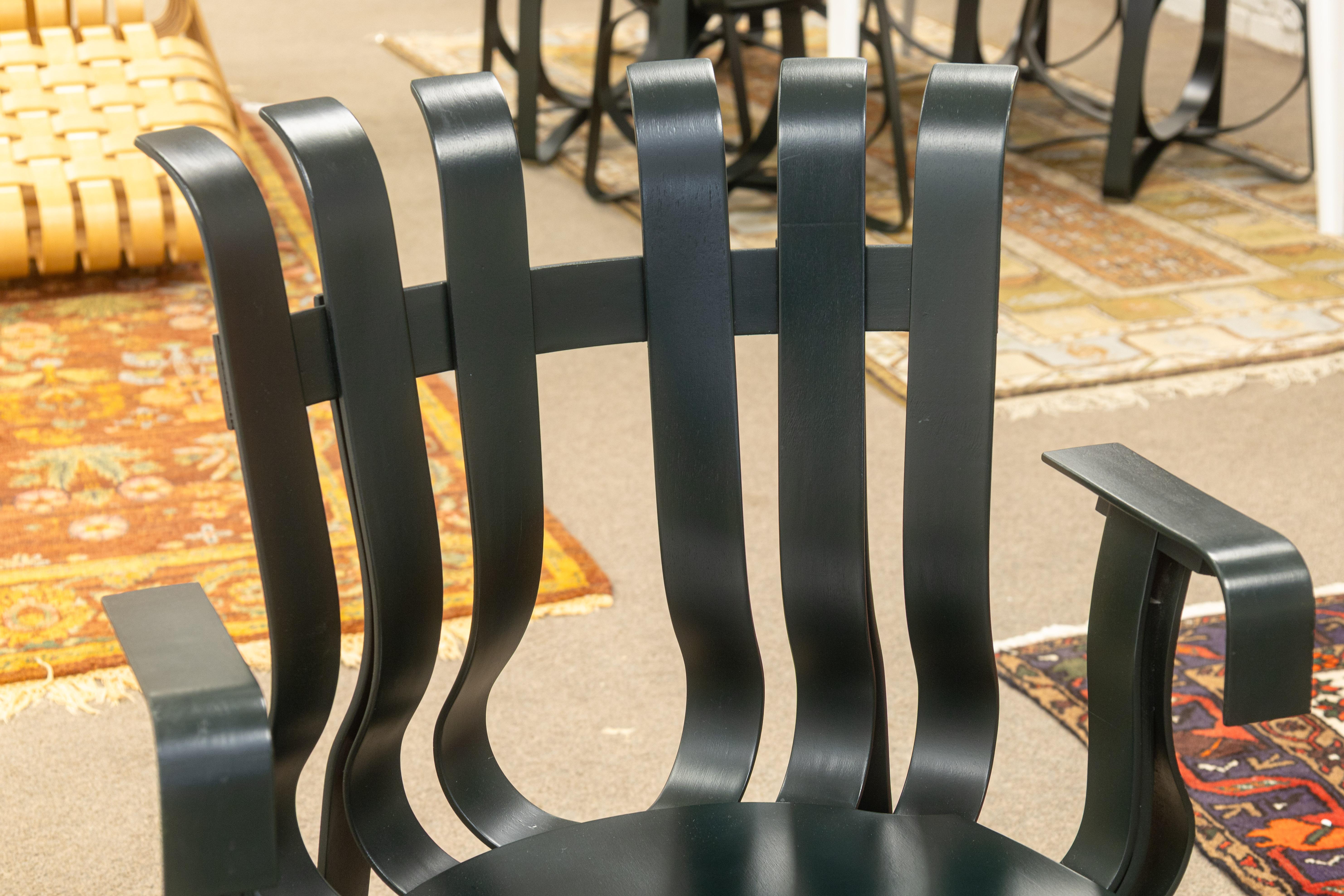 Set of 6 Frank Gehry for Knoll Hat Trick Maple Bentwood Arm and Side Chairs 1993 en vente 2