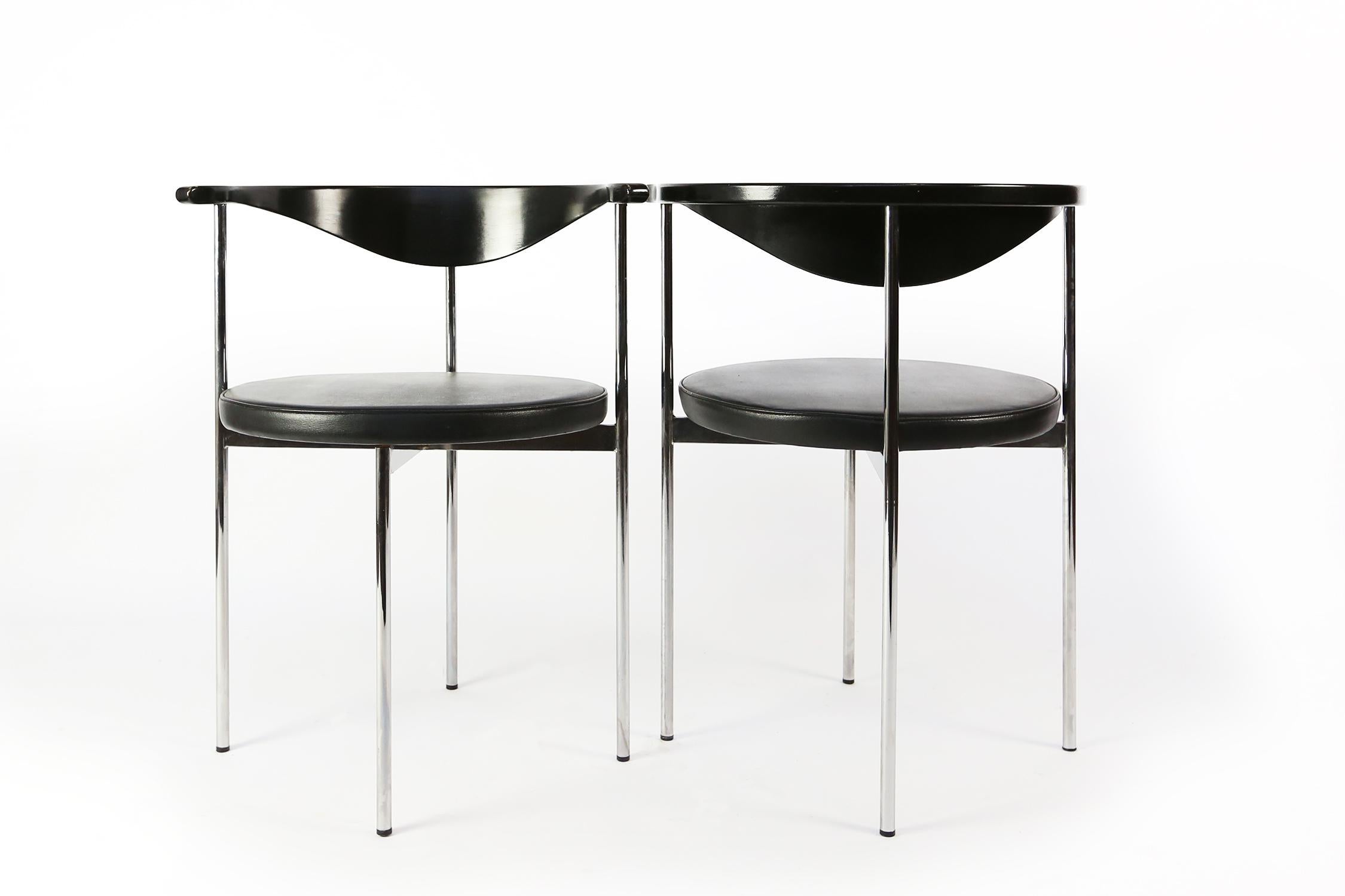 Metal Set of 6 Frederik Sieck Chairs for Fritz Hansen, Denmark, 1960s
