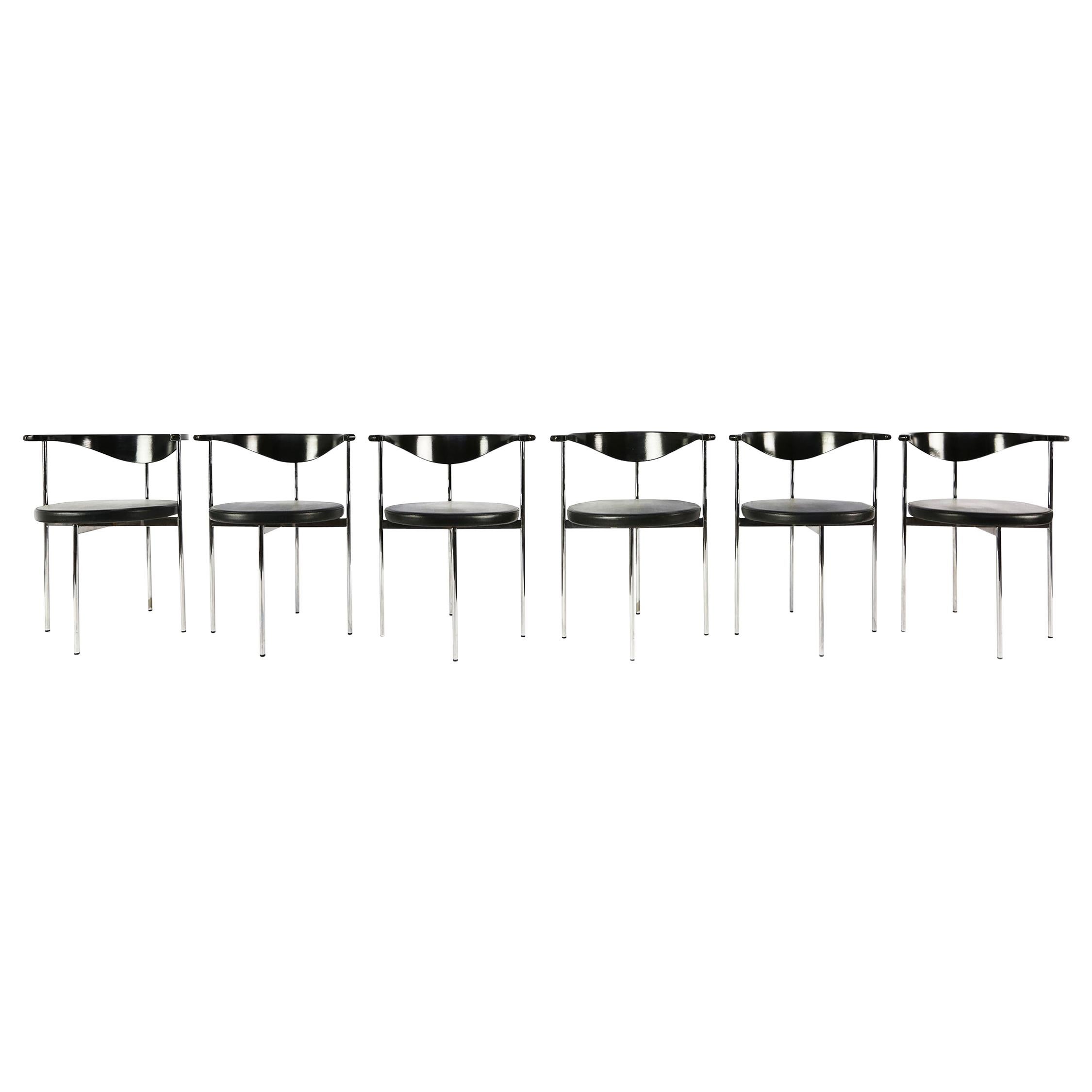 Set of 6 Frederik Sieck Chairs for Fritz Hansen, Denmark, 1960s