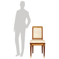 Set of 6 French 19th century Mahogany, Walnut & Ormolu dining Chairs