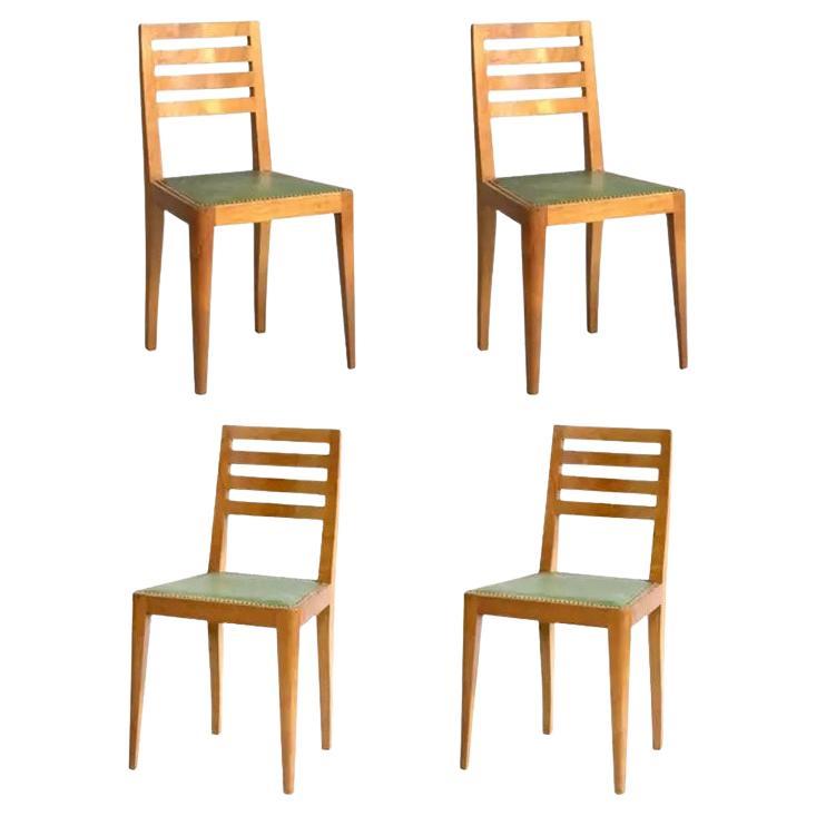Set di 6 sedie da pranzo francesi Art Deco in ciliegio