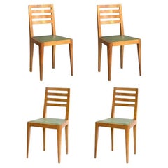 Set of 4 French Art Deco Cherry Dining Chairs
