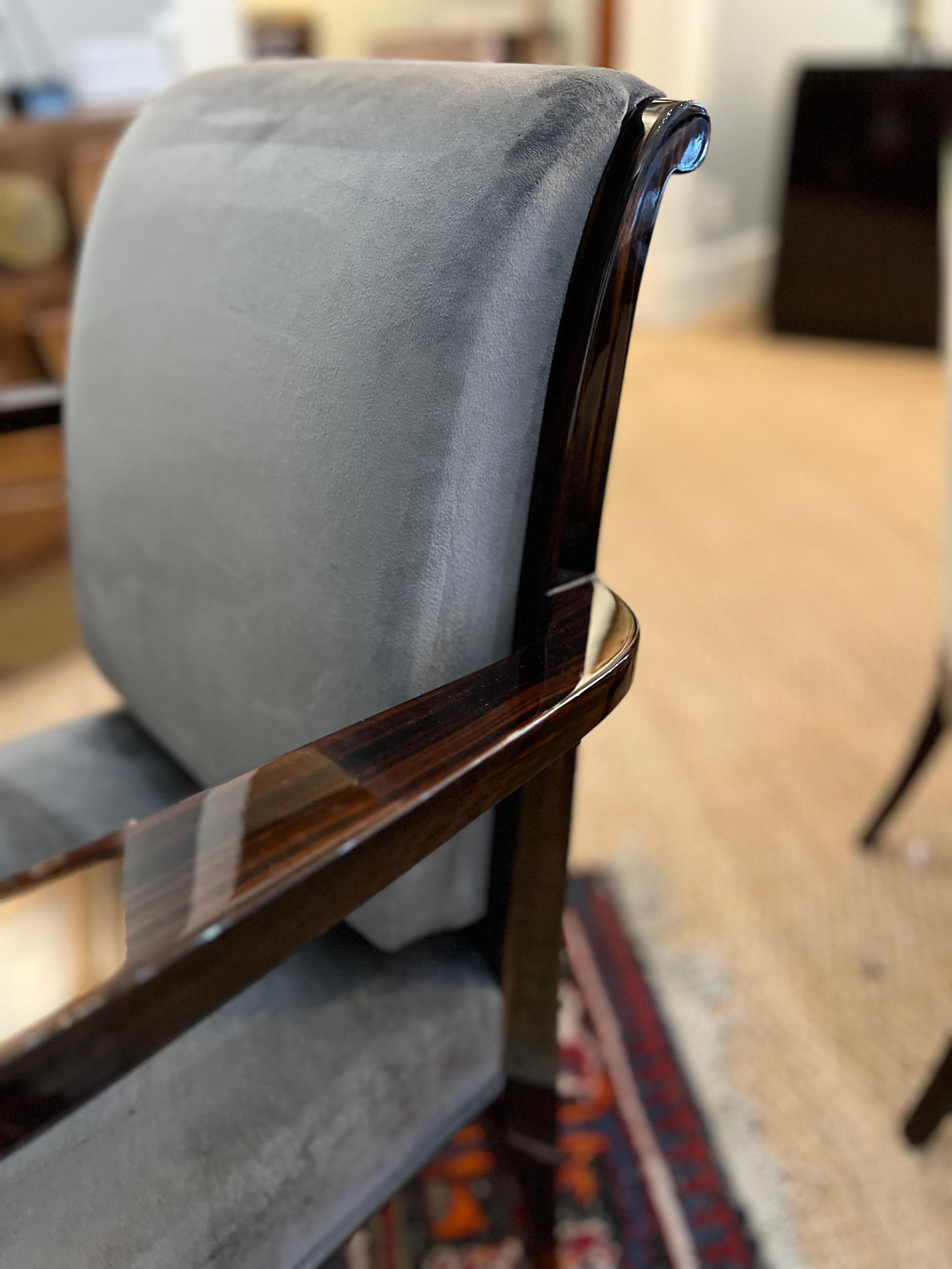 Ensemble de 6 chaises de salle à manger Art déco français en vente 1