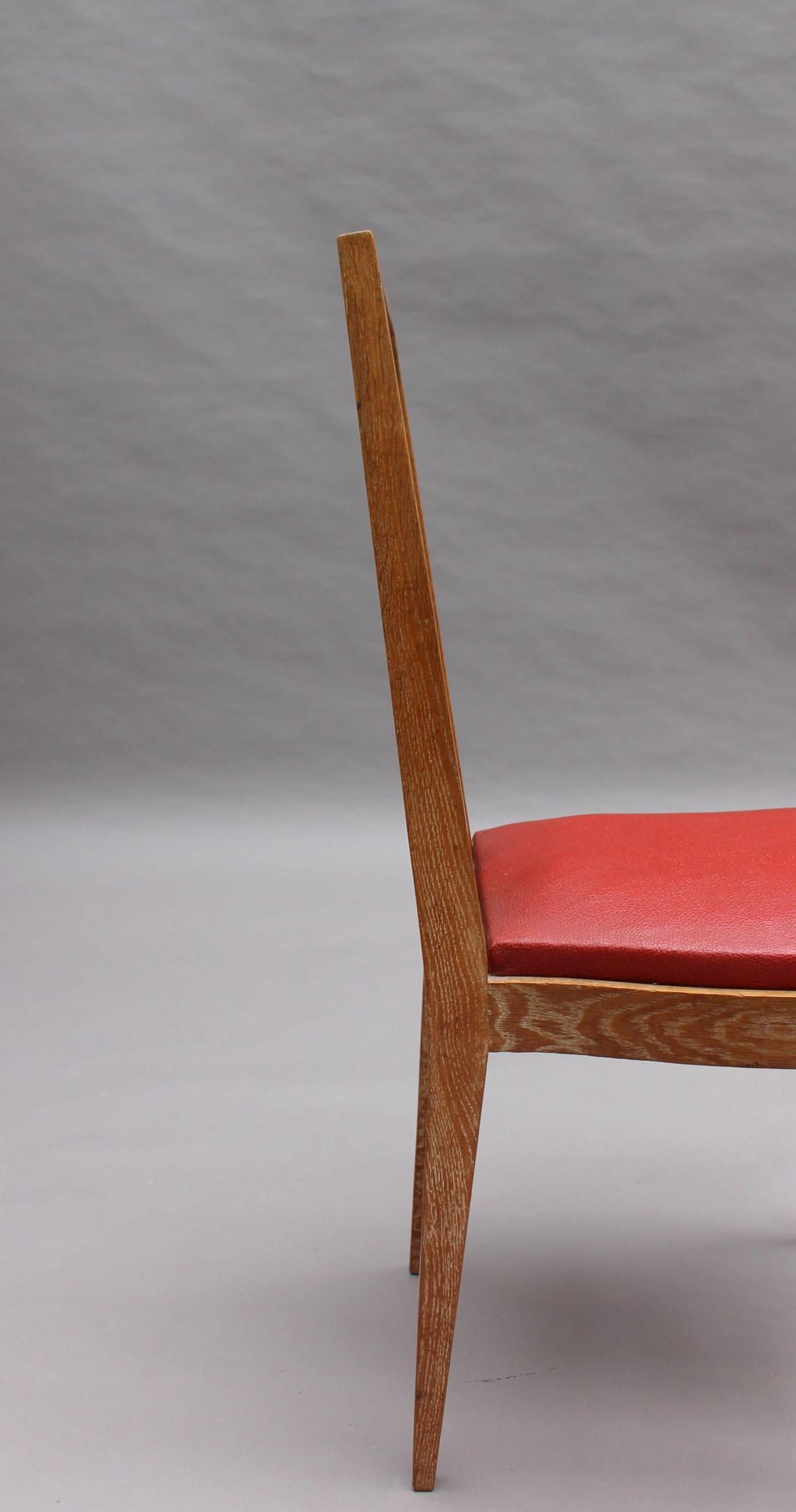 Satz von 6 französischen Art-Déco-Esszimmerstühlen aus Limonenholz im Angebot 4