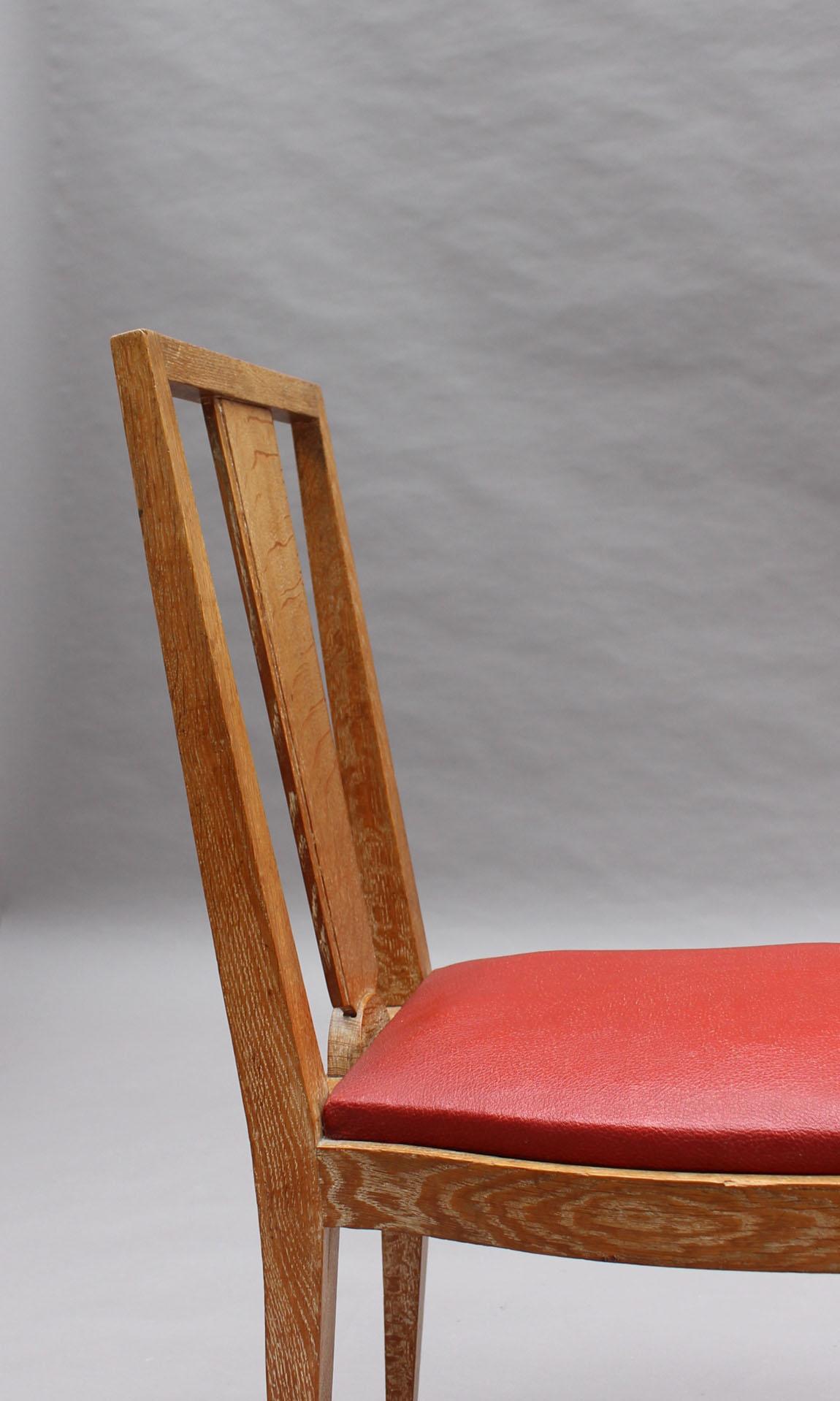 Satz von 6 französischen Art-Déco-Esszimmerstühlen aus Limonenholz im Angebot 5
