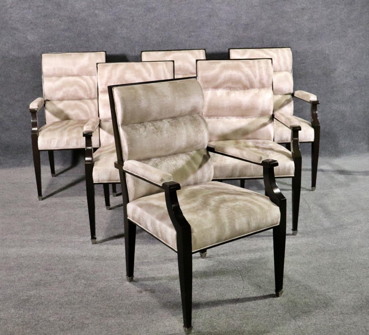 Set di 6 sedie da pranzo in noce in stile Art Déco francese in vendita 7