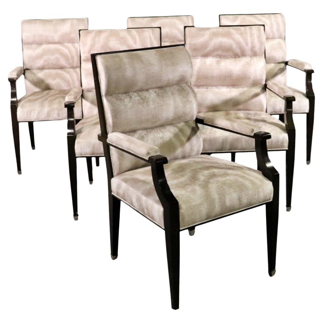 Set of 6 French Art Deco Style Walnut Dining Chairs