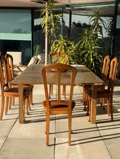 Set of 6 French Art Nouveau carved dining chairs, late 19th century
