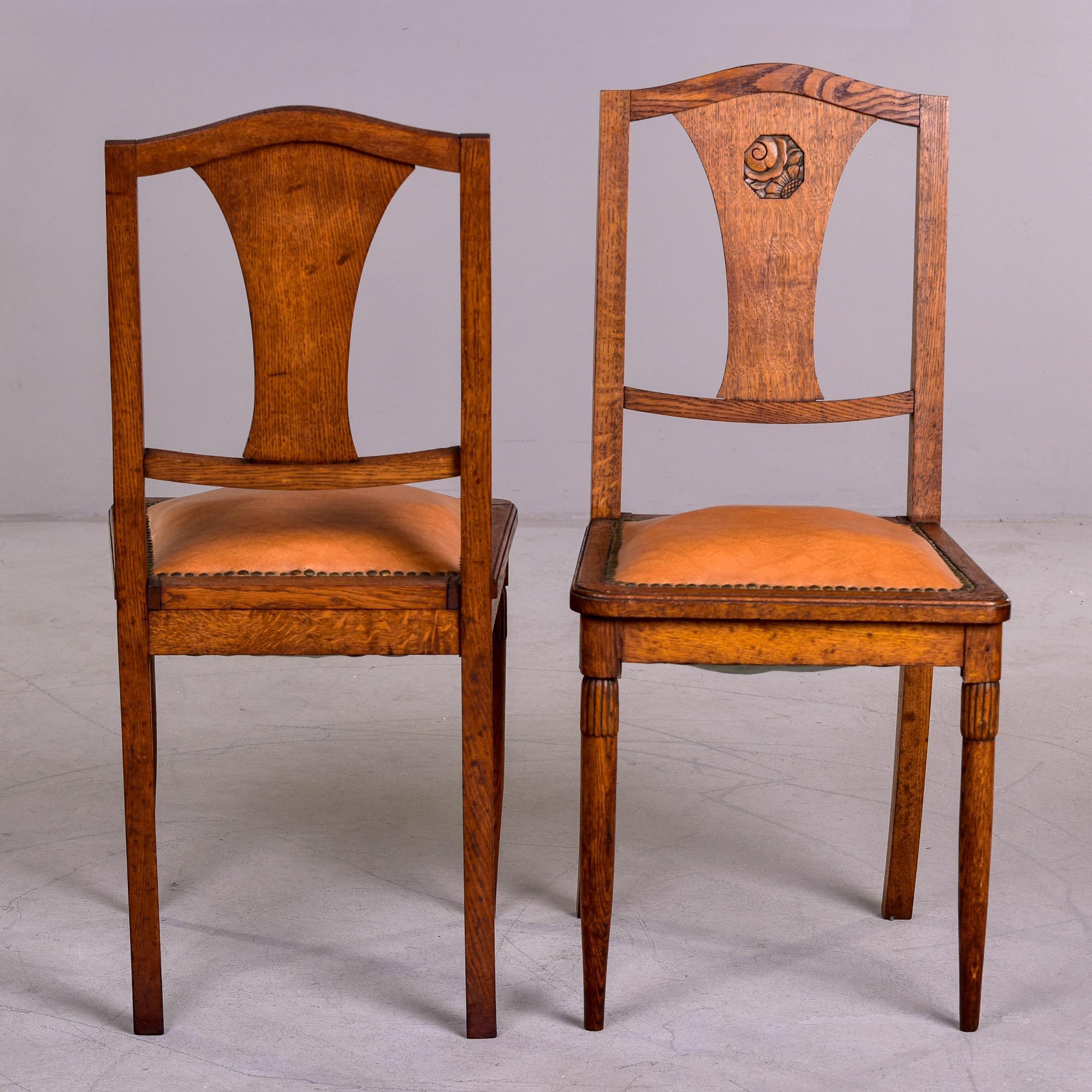 Set of 6 French Art Nouveau Dining Chairs Attributed to Majorelle For Sale 3