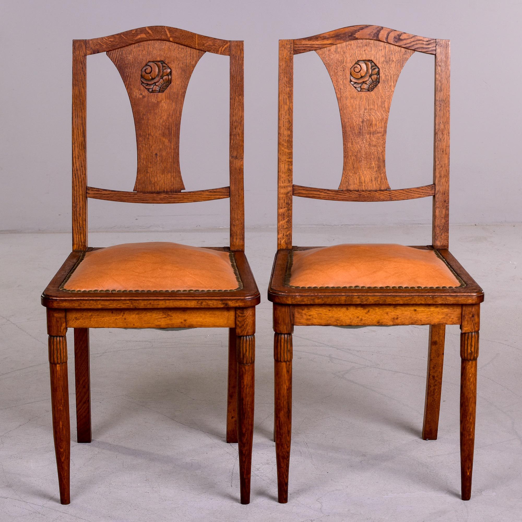 Set of 6 French Art Nouveau Dining Chairs Attributed to Majorelle For Sale 1
