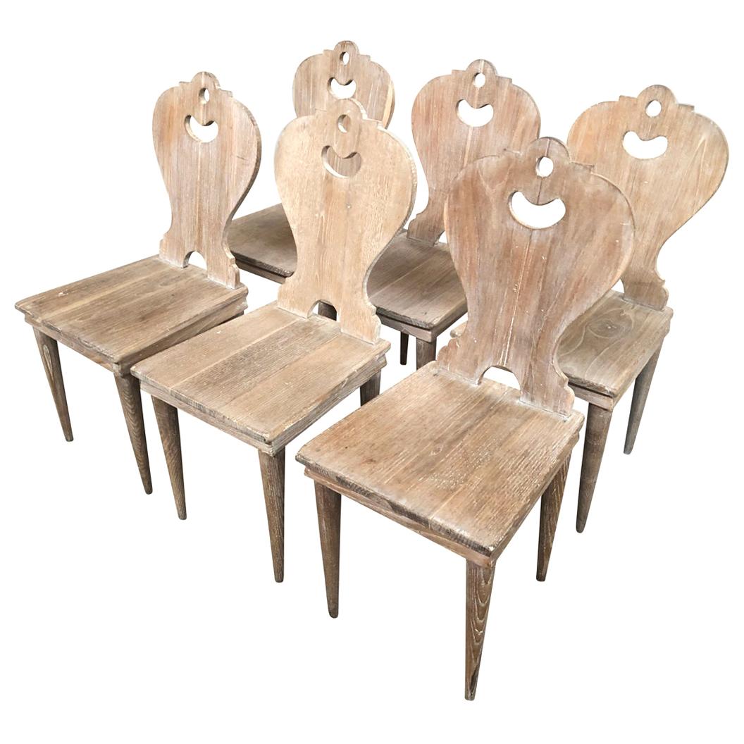 Set of 6 French Arte Populaire Dining Chairs