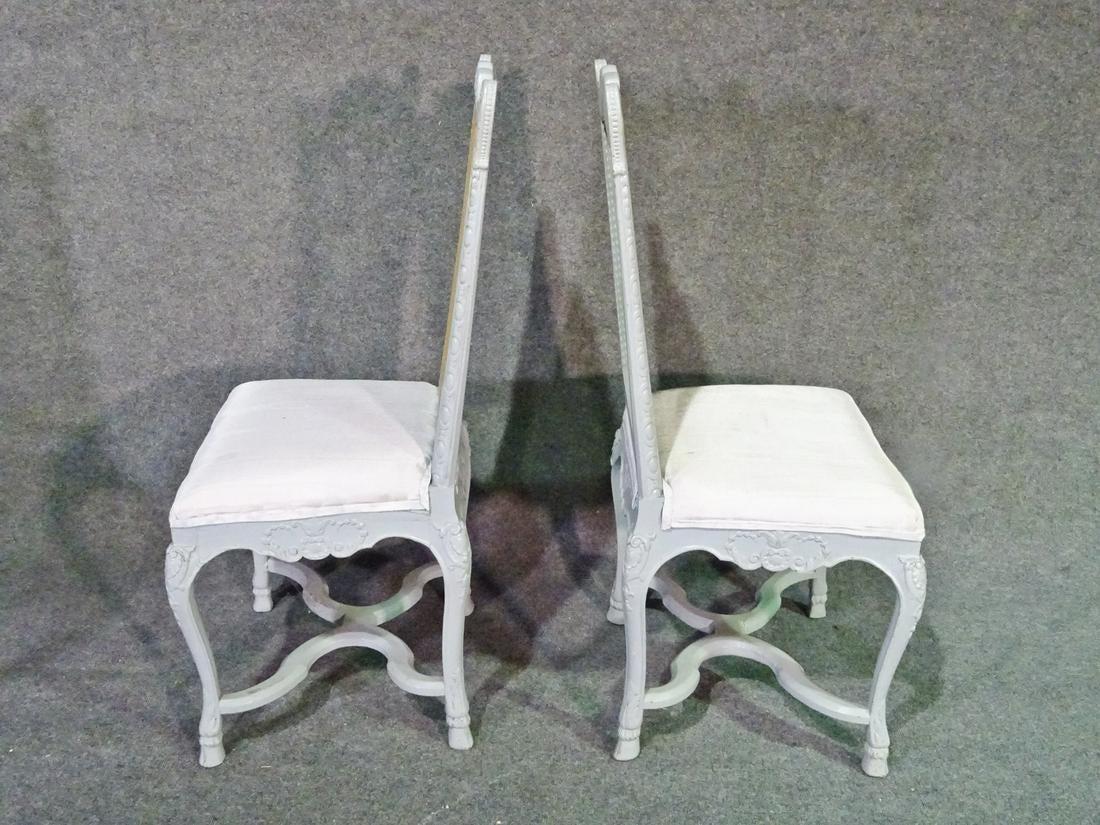 Set of 6 French Cane Back Louis XV Painted Dining Chairs, circa 1940 For Sale 5