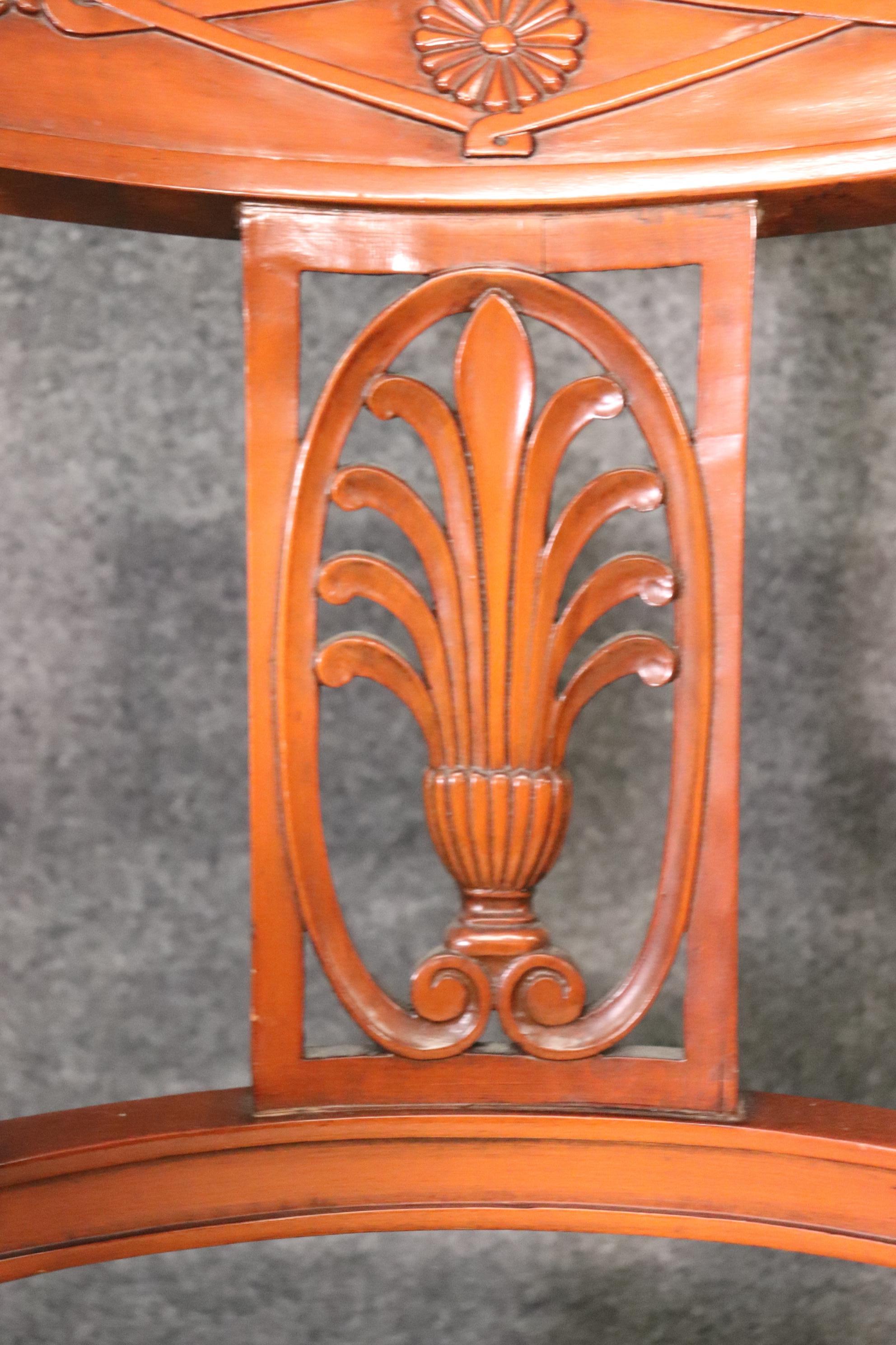 Set of 6 French Carved Walnut Regency Dining Chairs Circa 1950 For Sale 12