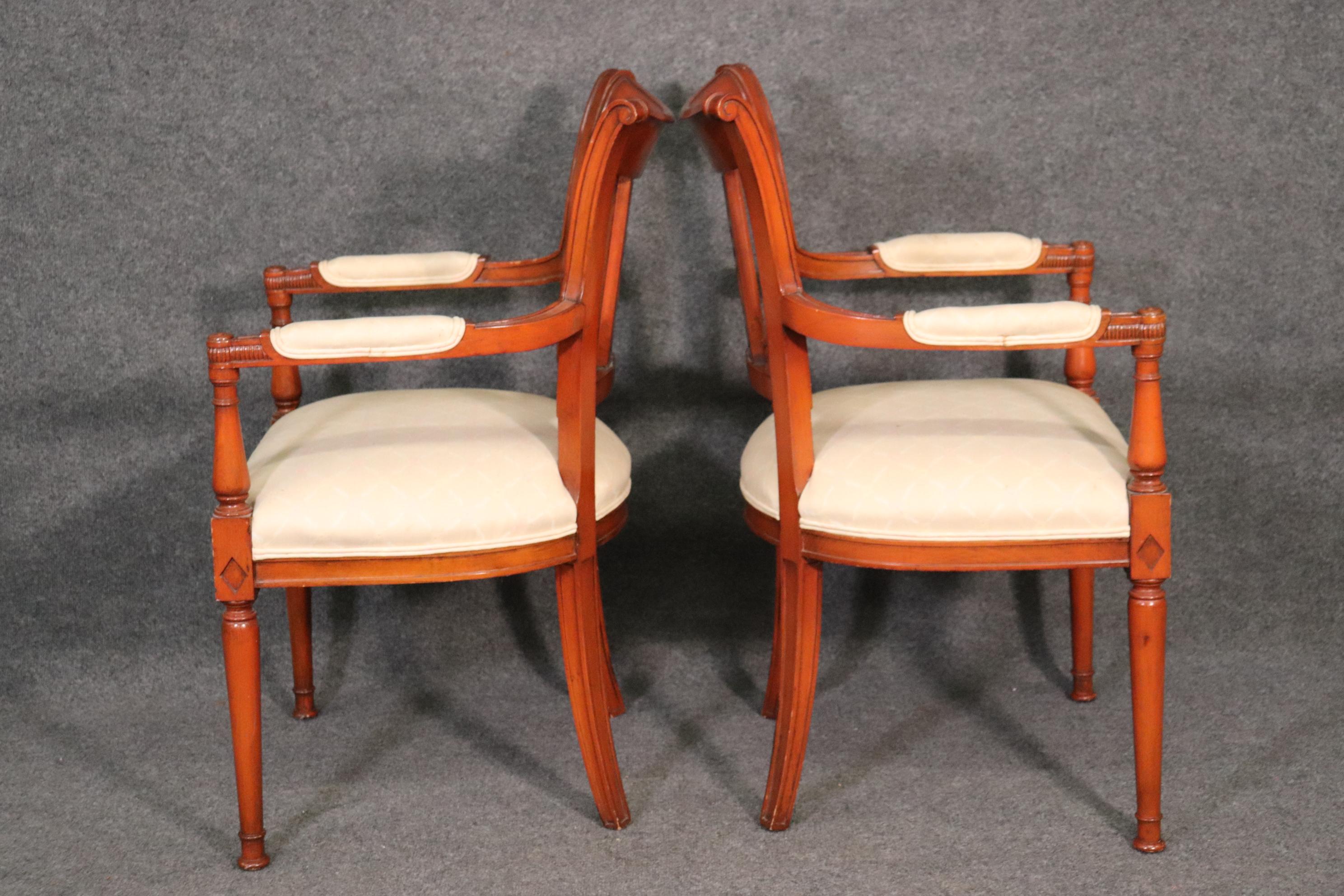 Set of 6 French Carved Walnut Regency Dining Chairs Circa 1950 In Good Condition For Sale In Swedesboro, NJ