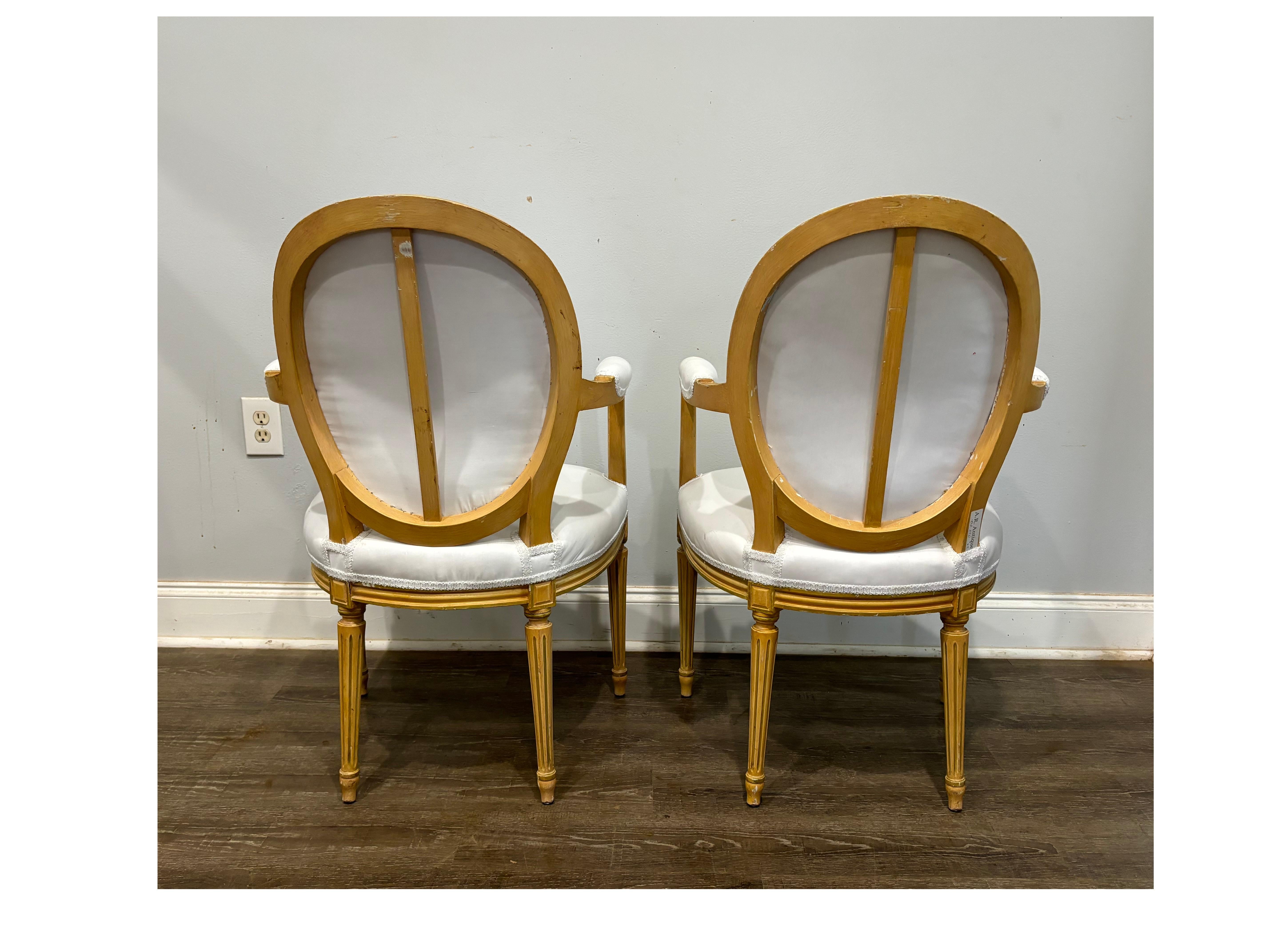 Set of 6 French Chairs & 2 Armchairs For Sale 6