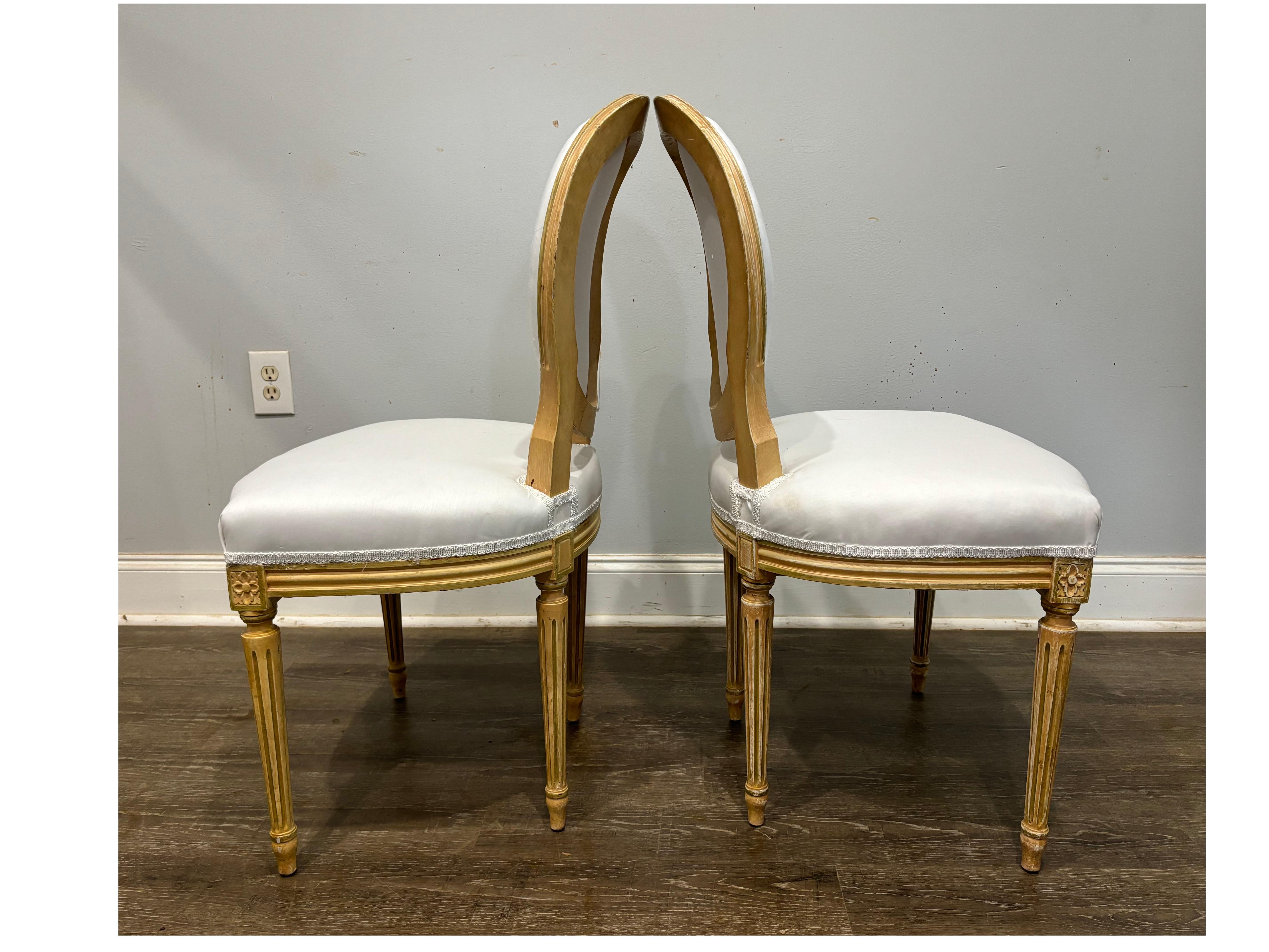 Wood Set of 6 French Chairs & 2 Armchairs For Sale