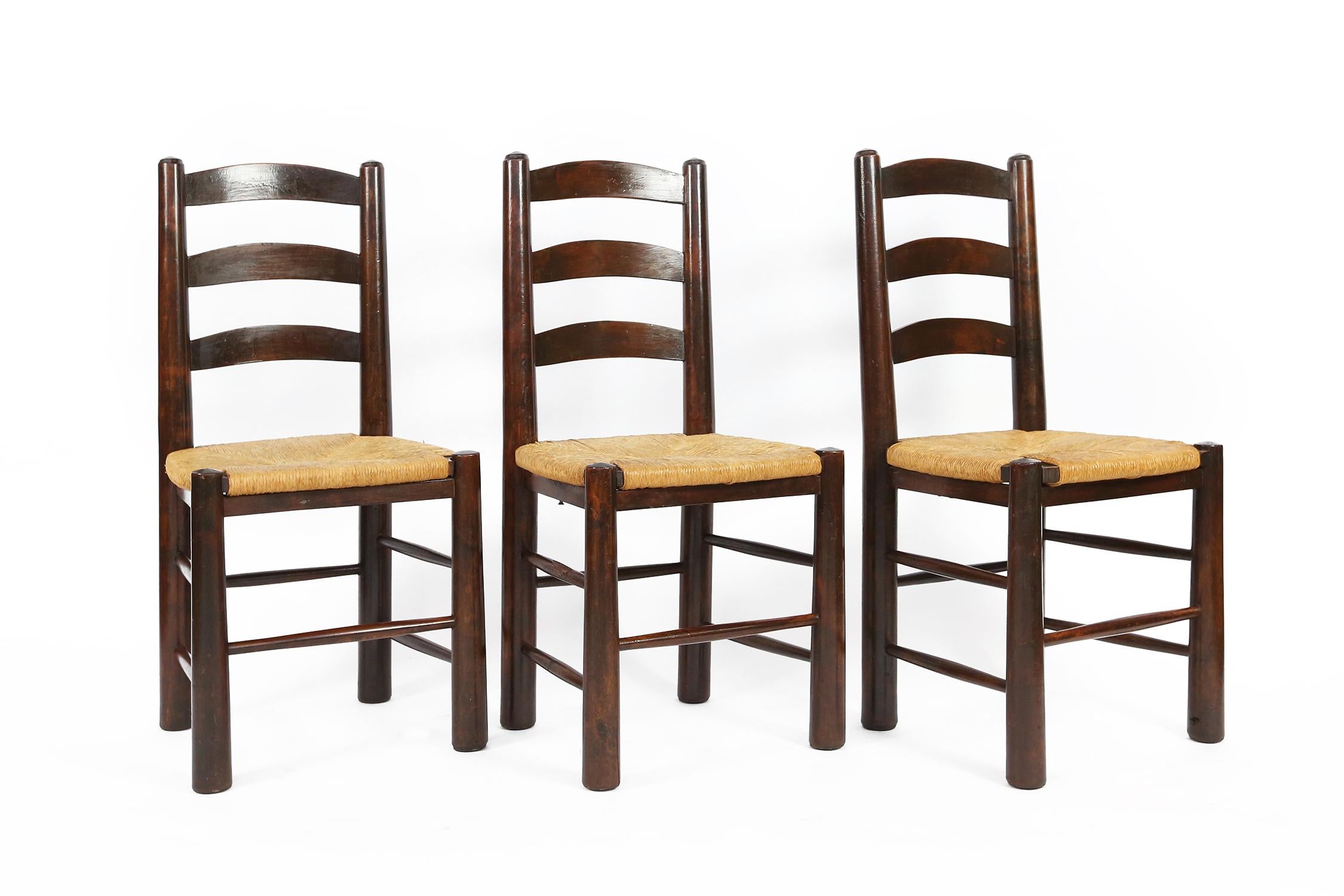 Set of 6 French Chairs by G. Robert in the Style of Dudouyt or Perriand In Good Condition In Ghent, BE