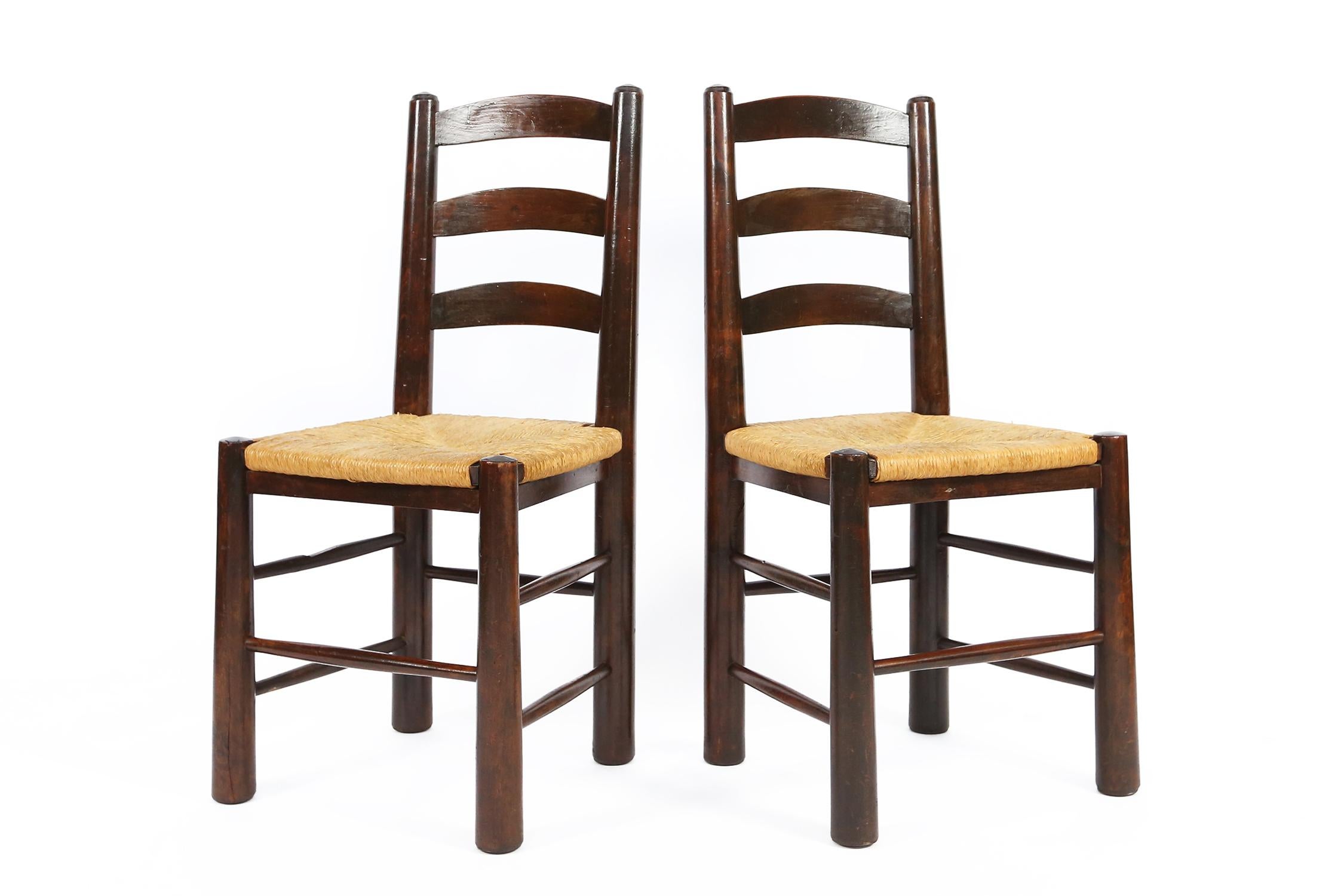 Mid-20th Century Set of 6 French Chairs by G. Robert in the Style of Dudouyt or Perriand