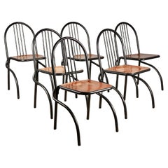 Ensemble de 6 chaises françaises dans le style de Mallet-Stevens, années 1980