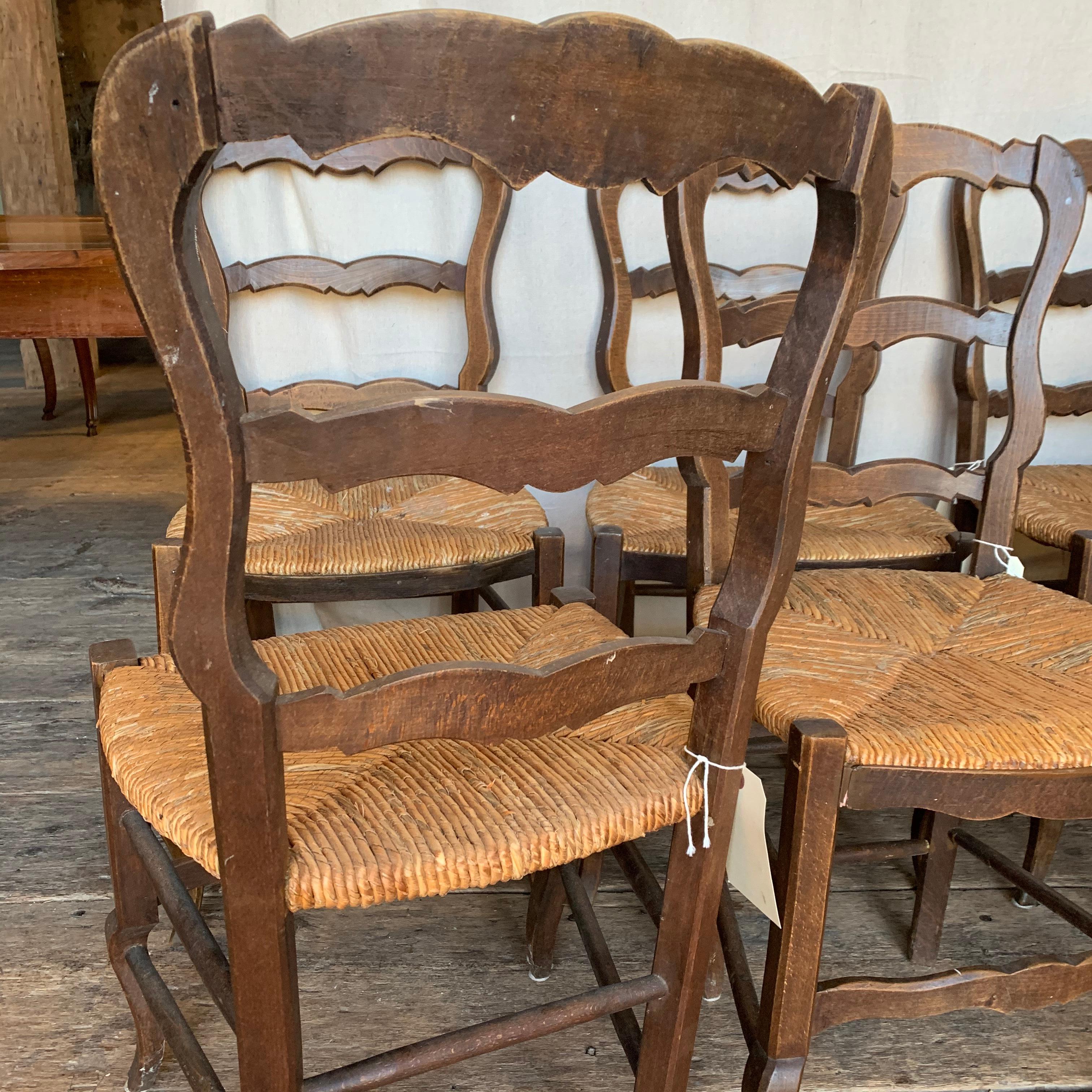 Beech Set of 6 French Country Chairs