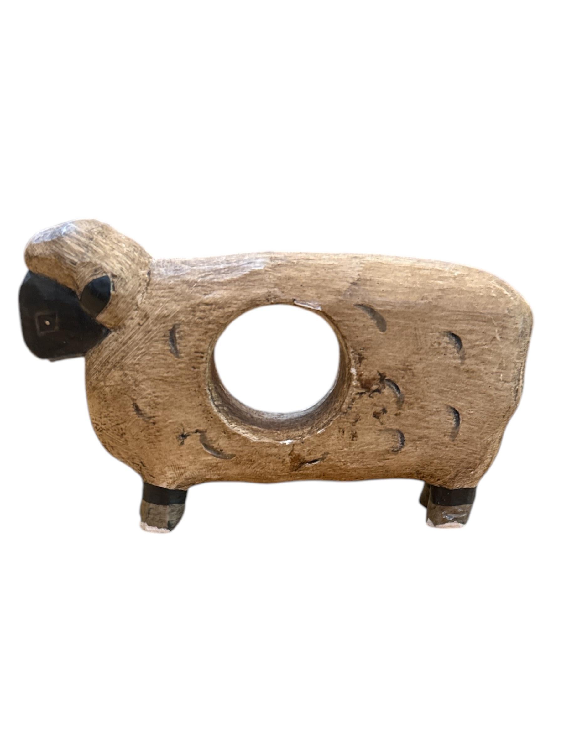 American Set of 6 French Country Sheep Napkin Holder For Sale