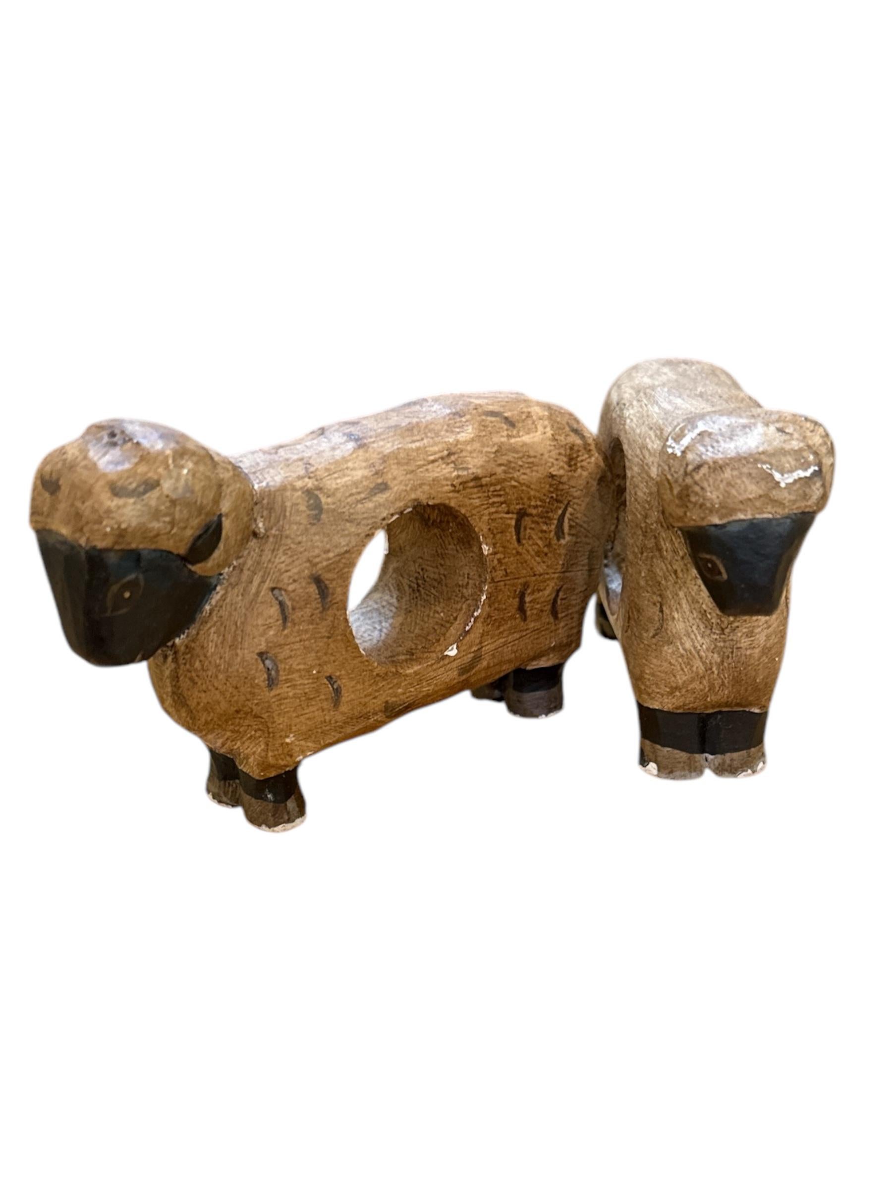 Set of 6 French Country Sheep Napkin Holder In Good Condition For Sale In Pasadena, CA