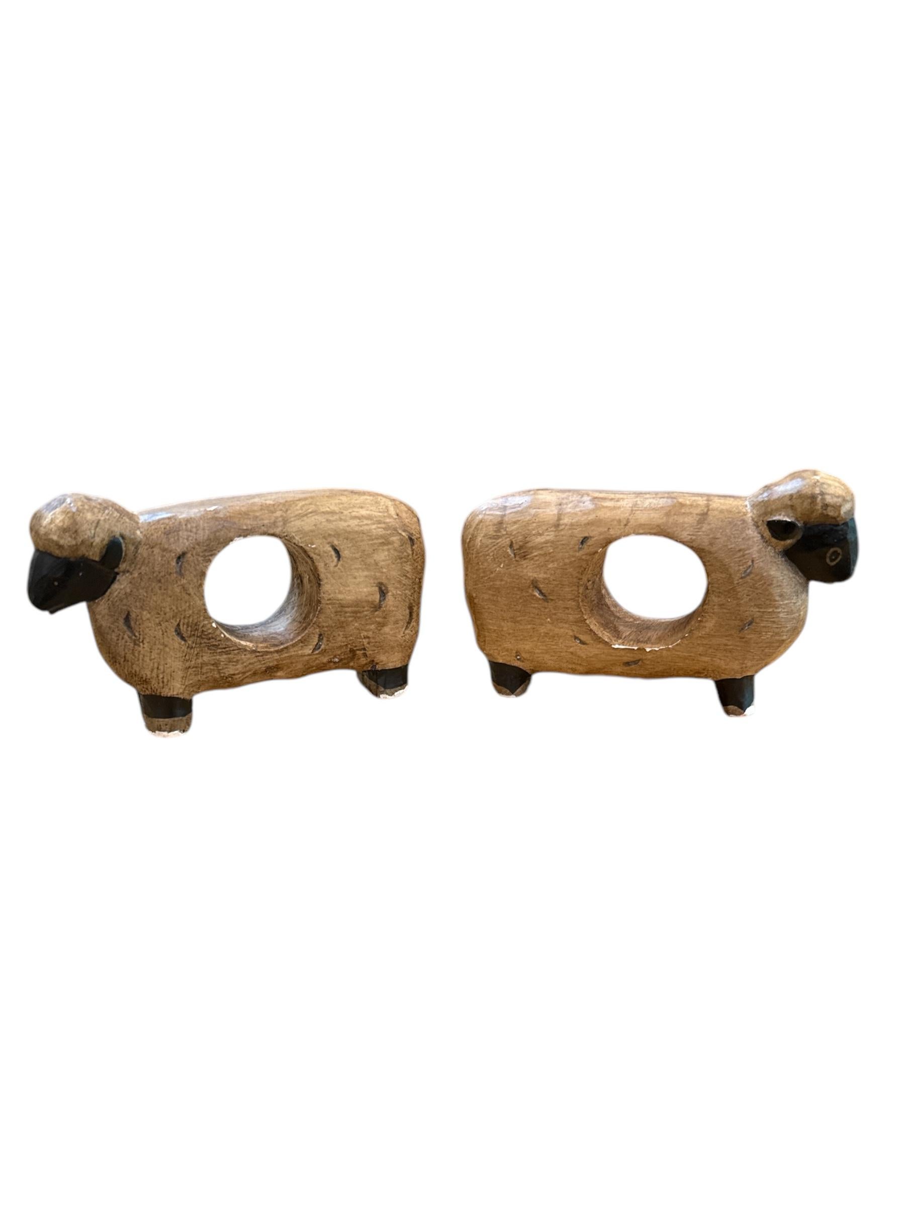 20th Century Set of 6 French Country Sheep Napkin Holder For Sale