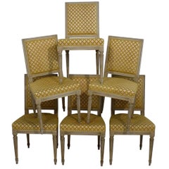 Set of 6 French Early 20th Century Louis XVI Style Dining Chairs