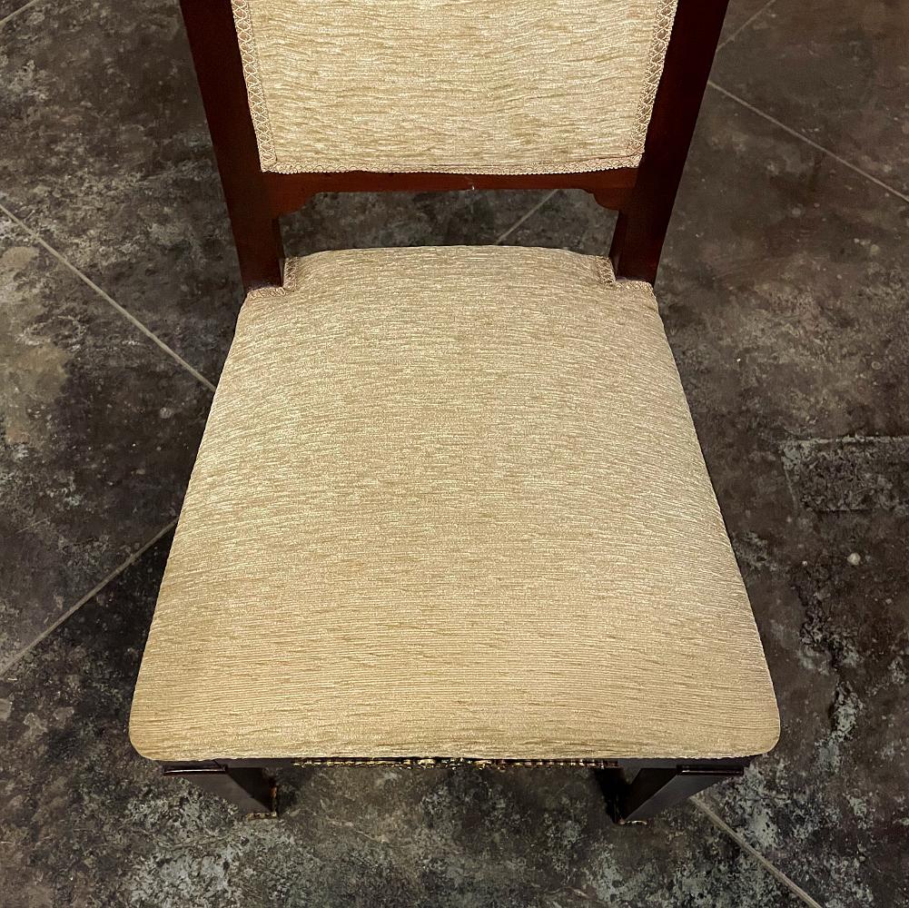 Set of 6 French Empire Dining Chairs in Mahogany with Bronze Mounts For Sale 2