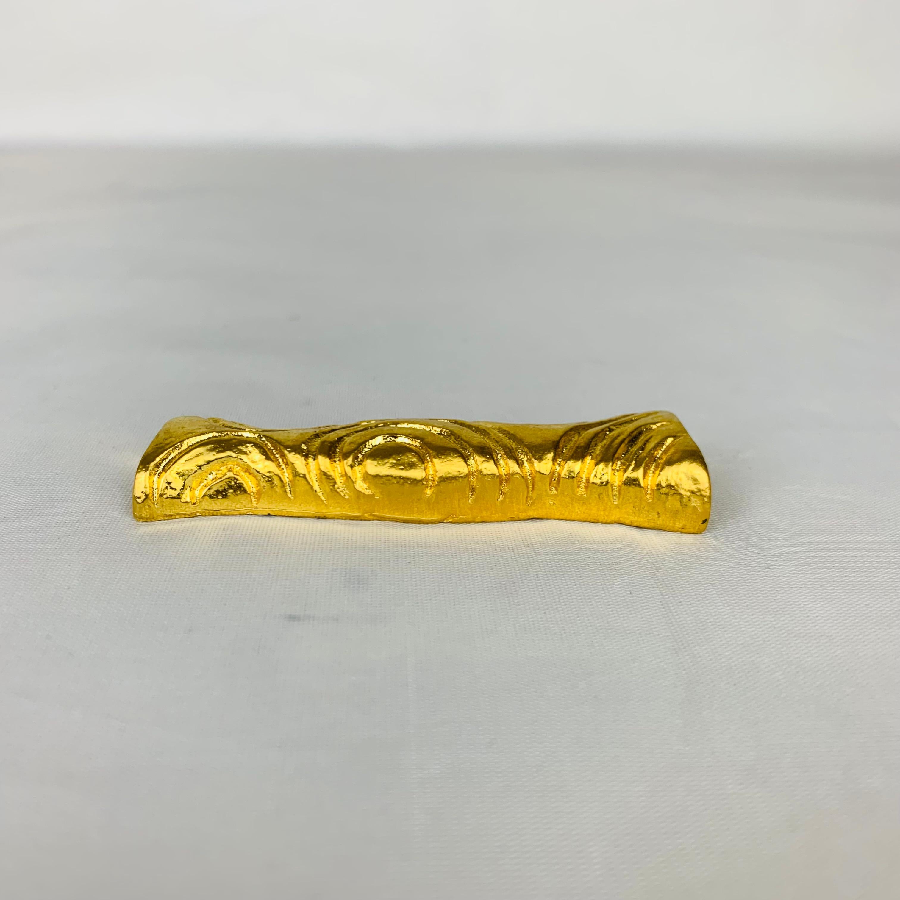 6 Messerablagen aus französischer Goldbronze von Daniel Podva, Série Rare Paris im Angebot 4