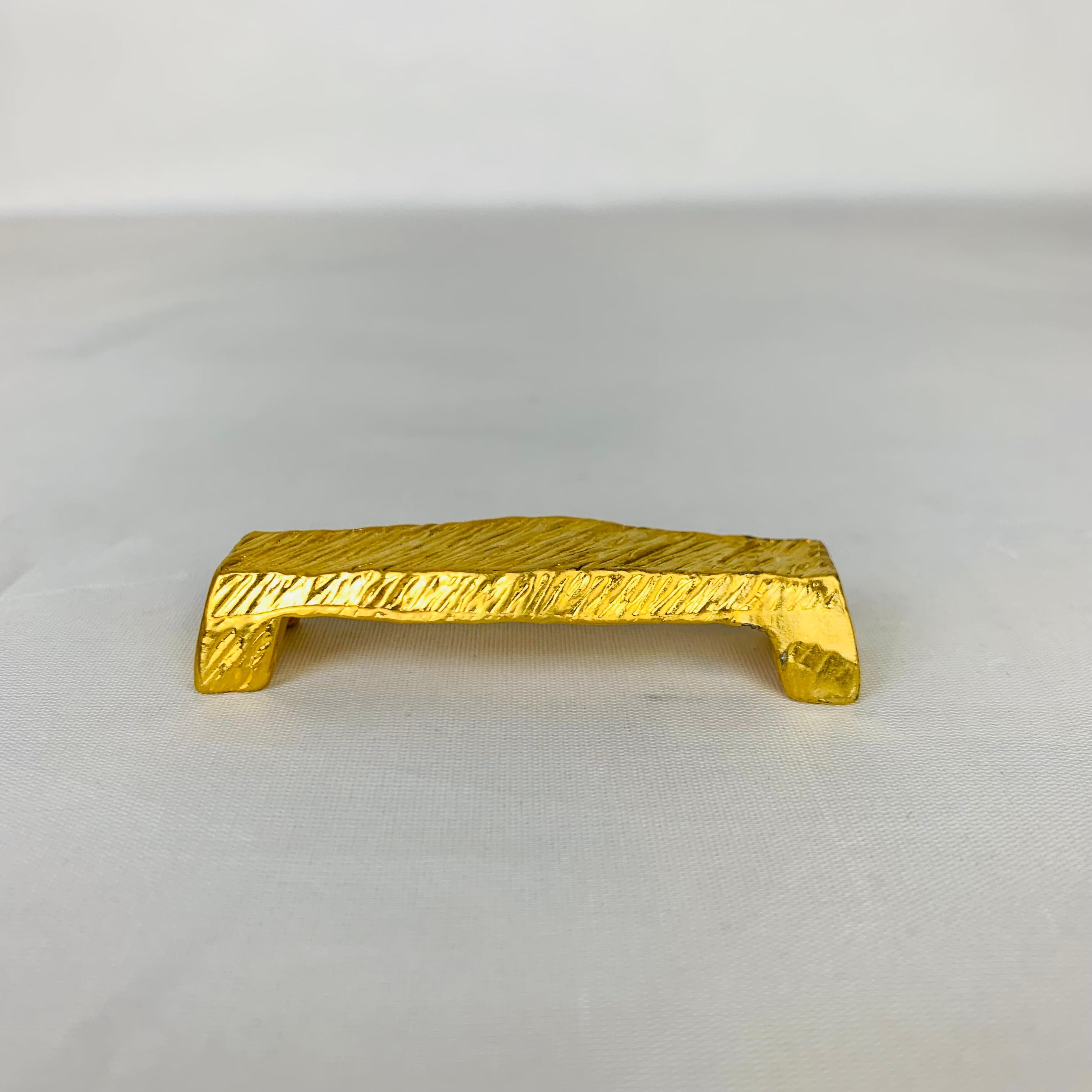 6 Messerablagen aus französischer Goldbronze von Daniel Podva, Série Rare Paris (Vergoldung) im Angebot