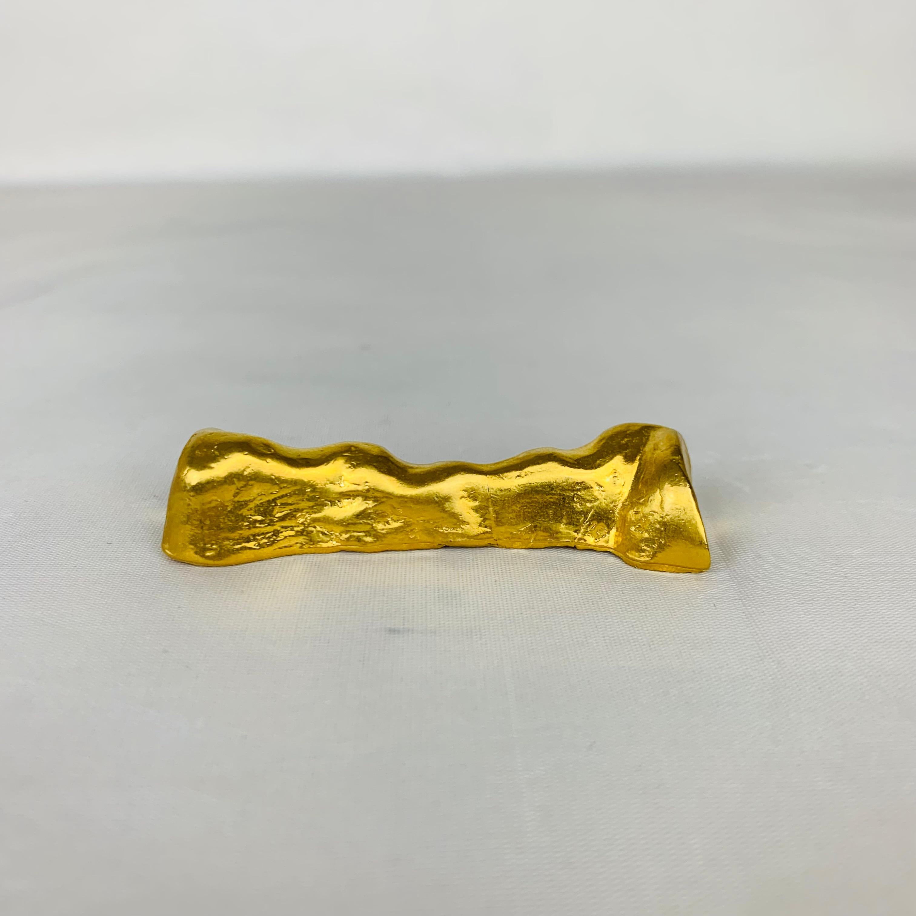 6 Messerablagen aus französischer Goldbronze von Daniel Podva, Série Rare Paris im Angebot 1